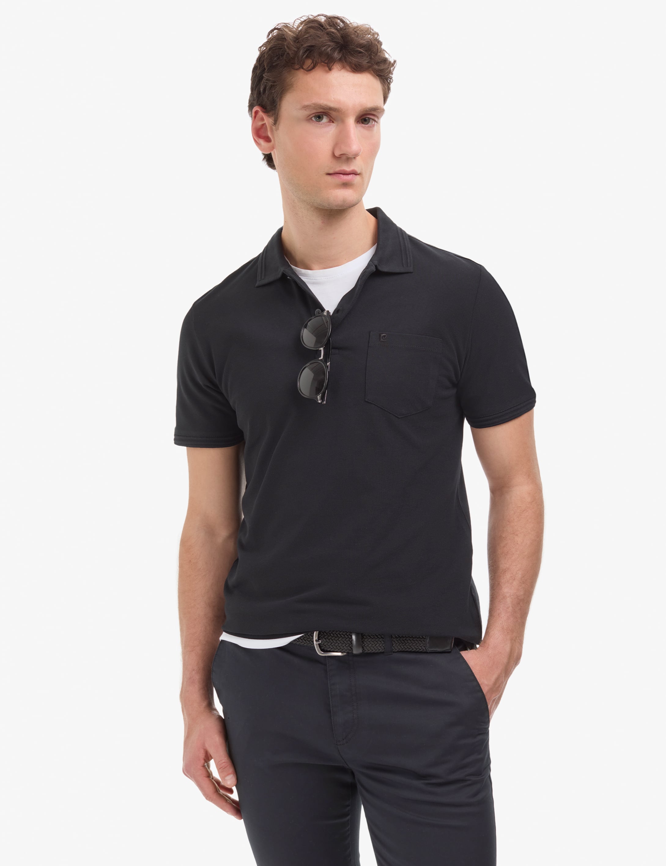 Siyah Regular Fit %100 Pamuk Cepli Kıvrılmaz Düğmeli Polo Yaka Basic Tişört - 50325290080