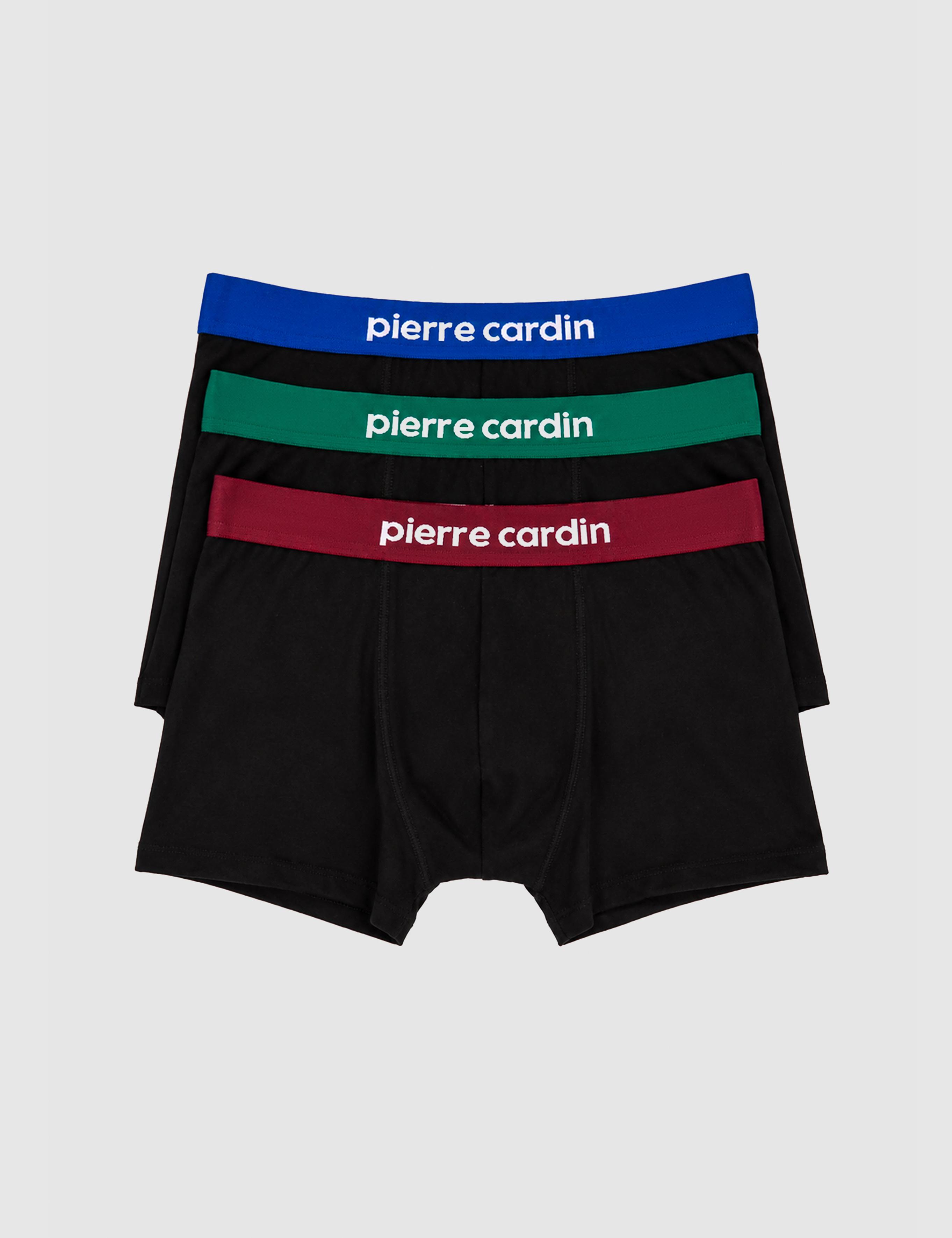 Siyah Pamuk Karışımlı 3'lü İç Giyim Boxer Set
