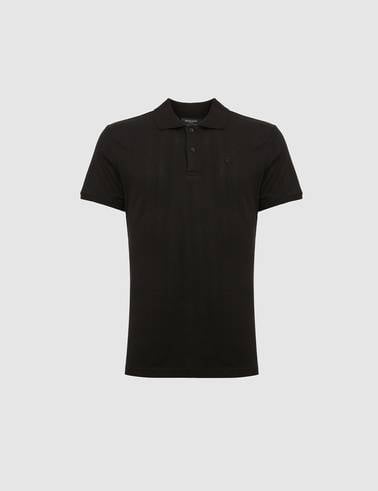 Siyah Slim Fit Düğmeli Polo Yaka Tişört