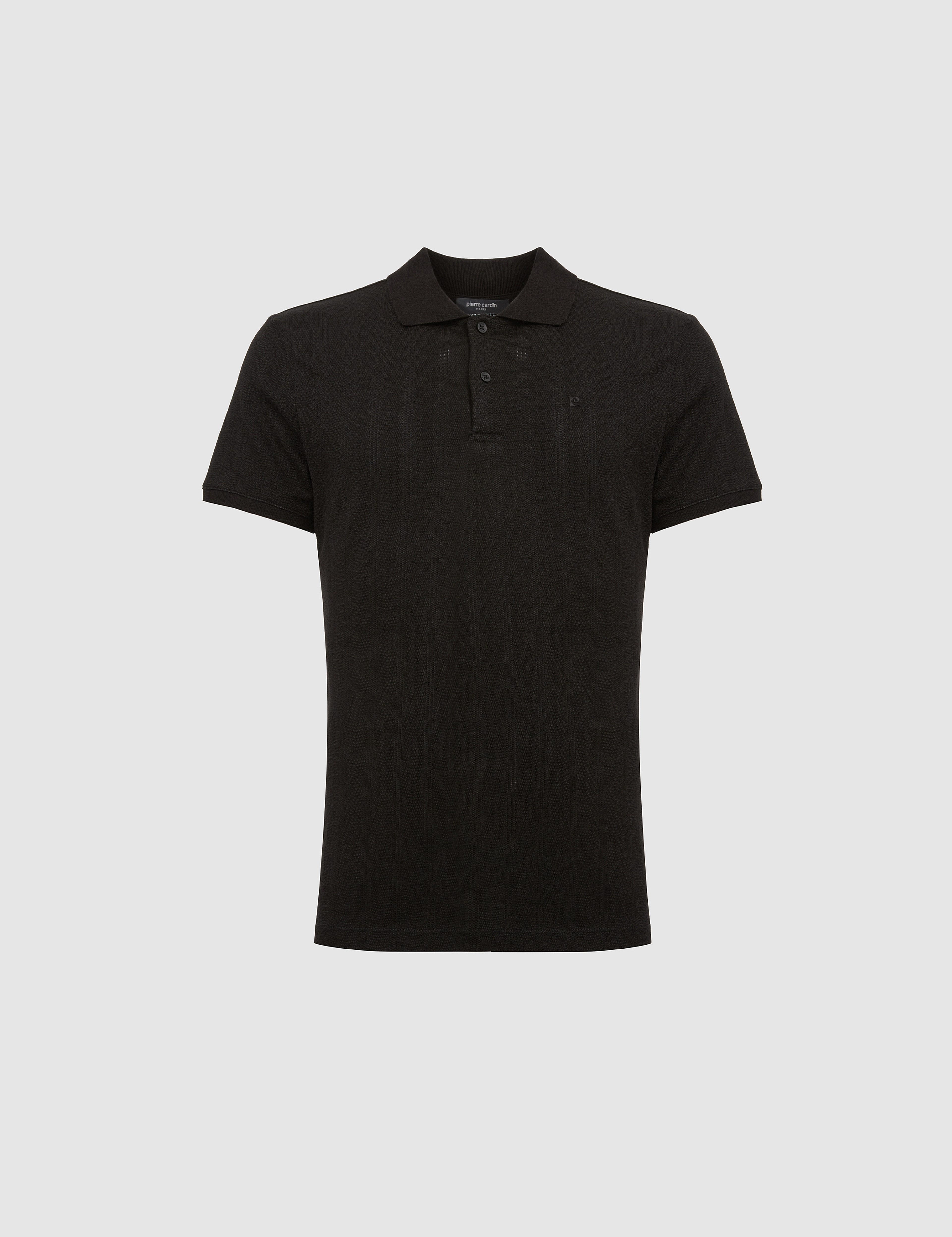 Siyah Slim Fit Düğmeli Polo Yaka Tişört - Image 7