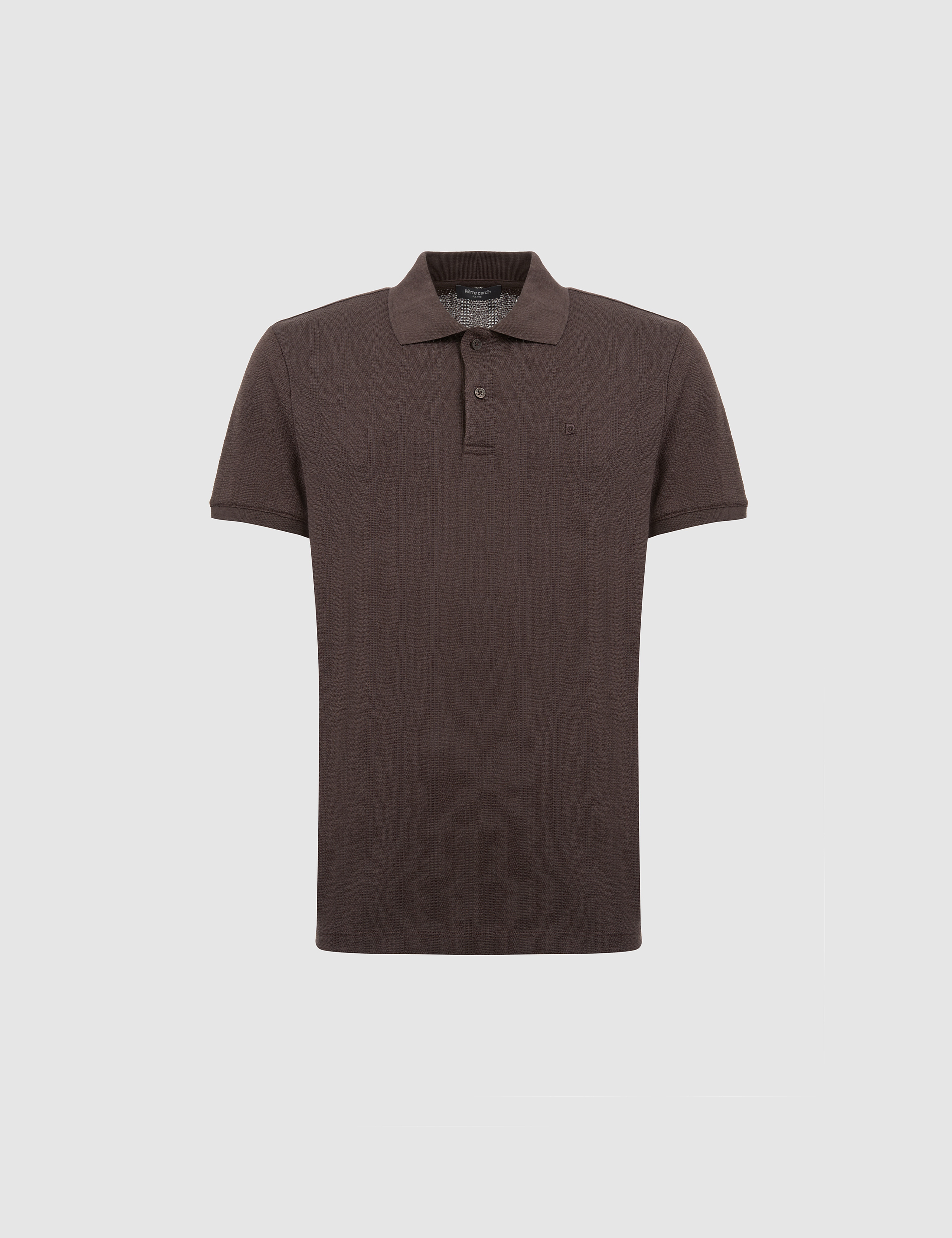 Koyu Kahverengi Slim Fit Düğmeli Polo Yaka Tişört - Image 7