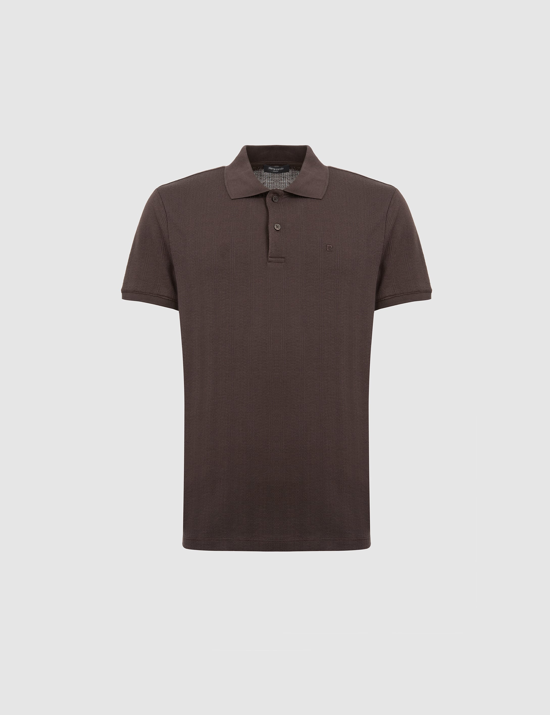 Koyu Kahverengi Slim Fit Düğmeli Polo Yaka Tişört - 50321192009
