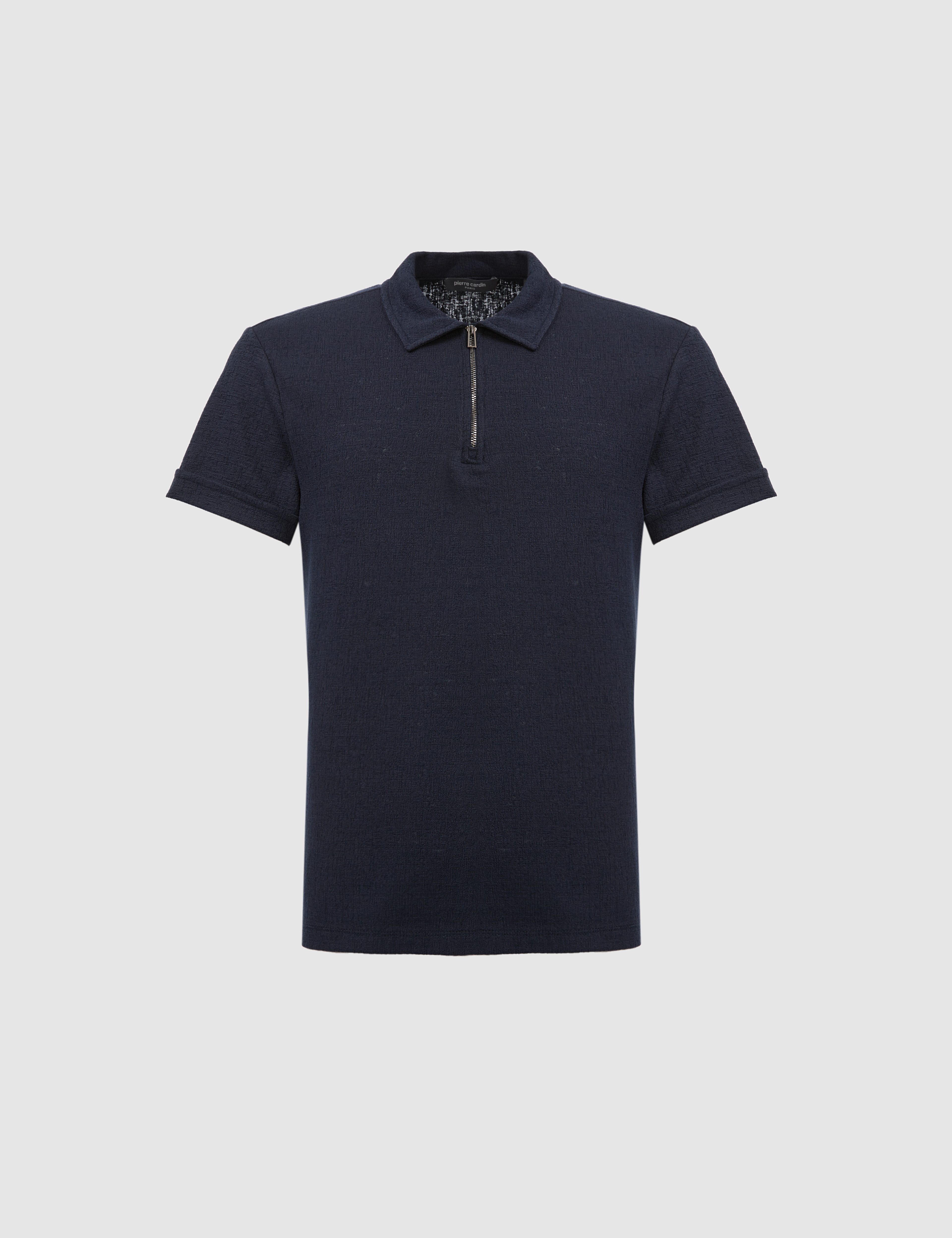 Lacivert Slim Fit Fermuarlı Polo Yaka Tişört