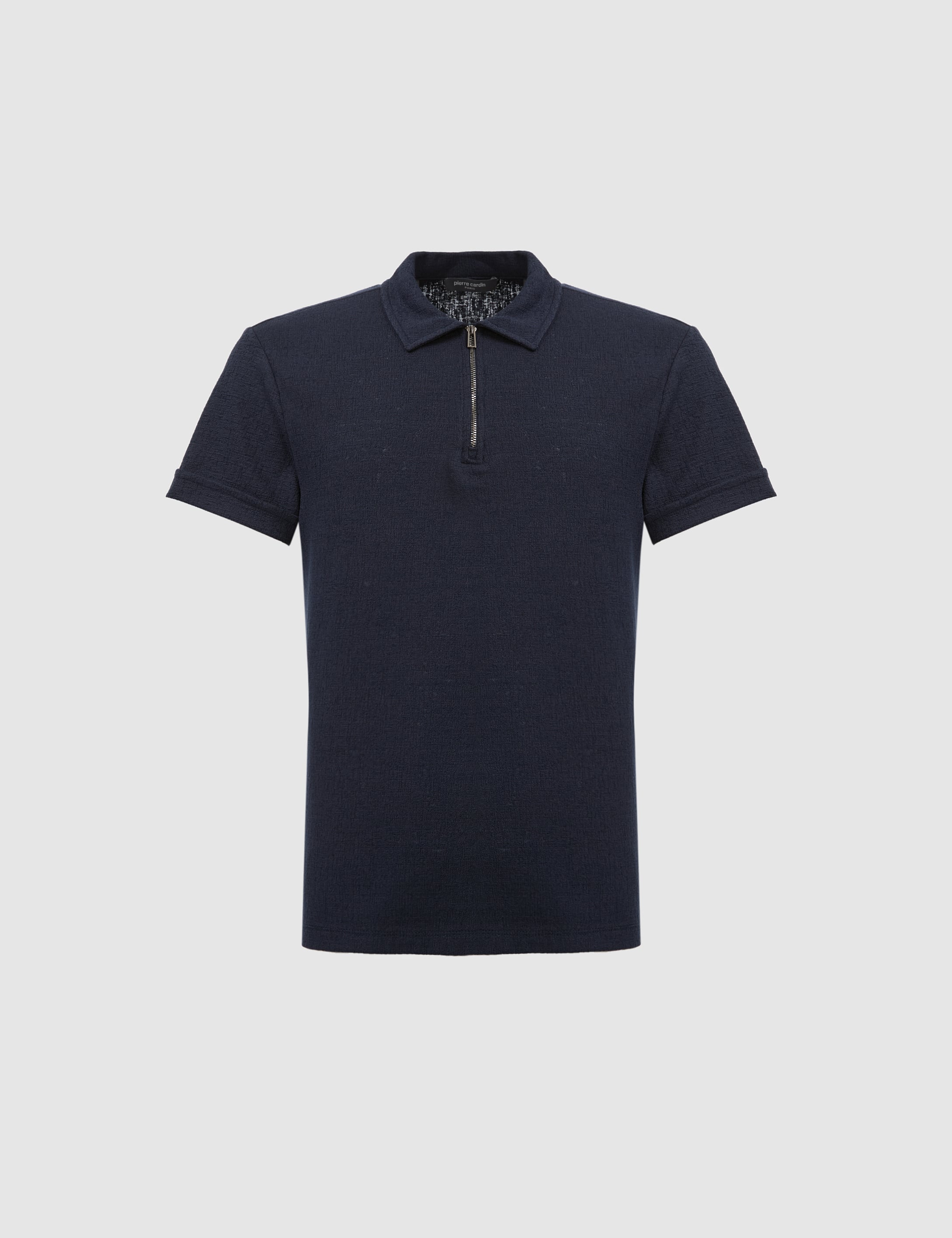 Lacivert Slim Fit Fermuarlı Polo Yaka Tişört - 50321152091
