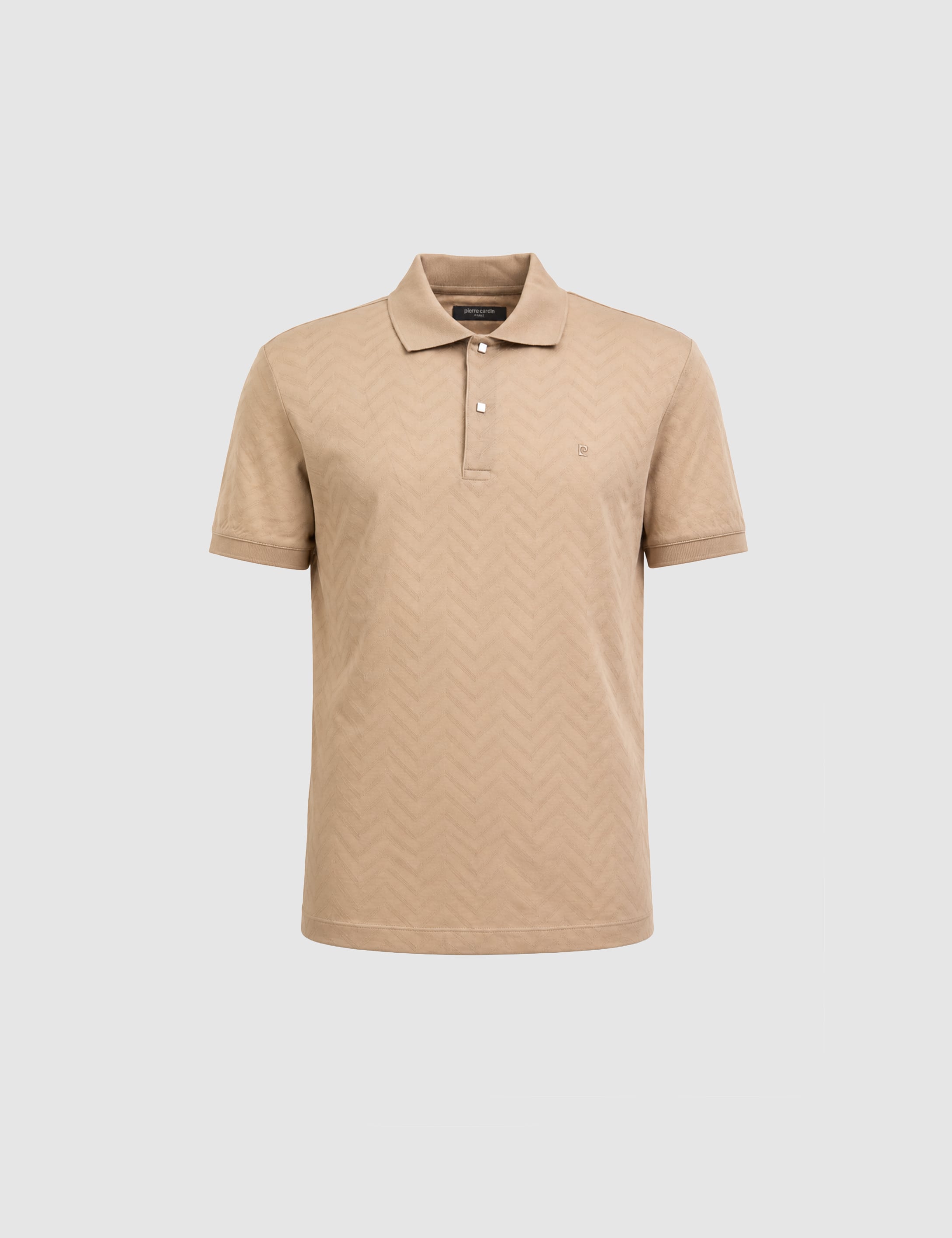 Koyu Bej Slim Fit %100 Pamuk Düğmeli Polo Yaka Tişört
