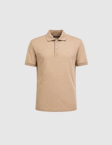 Koyu Bej Slim Fit %100 Pamuk Düğmeli Polo Yaka Tişört