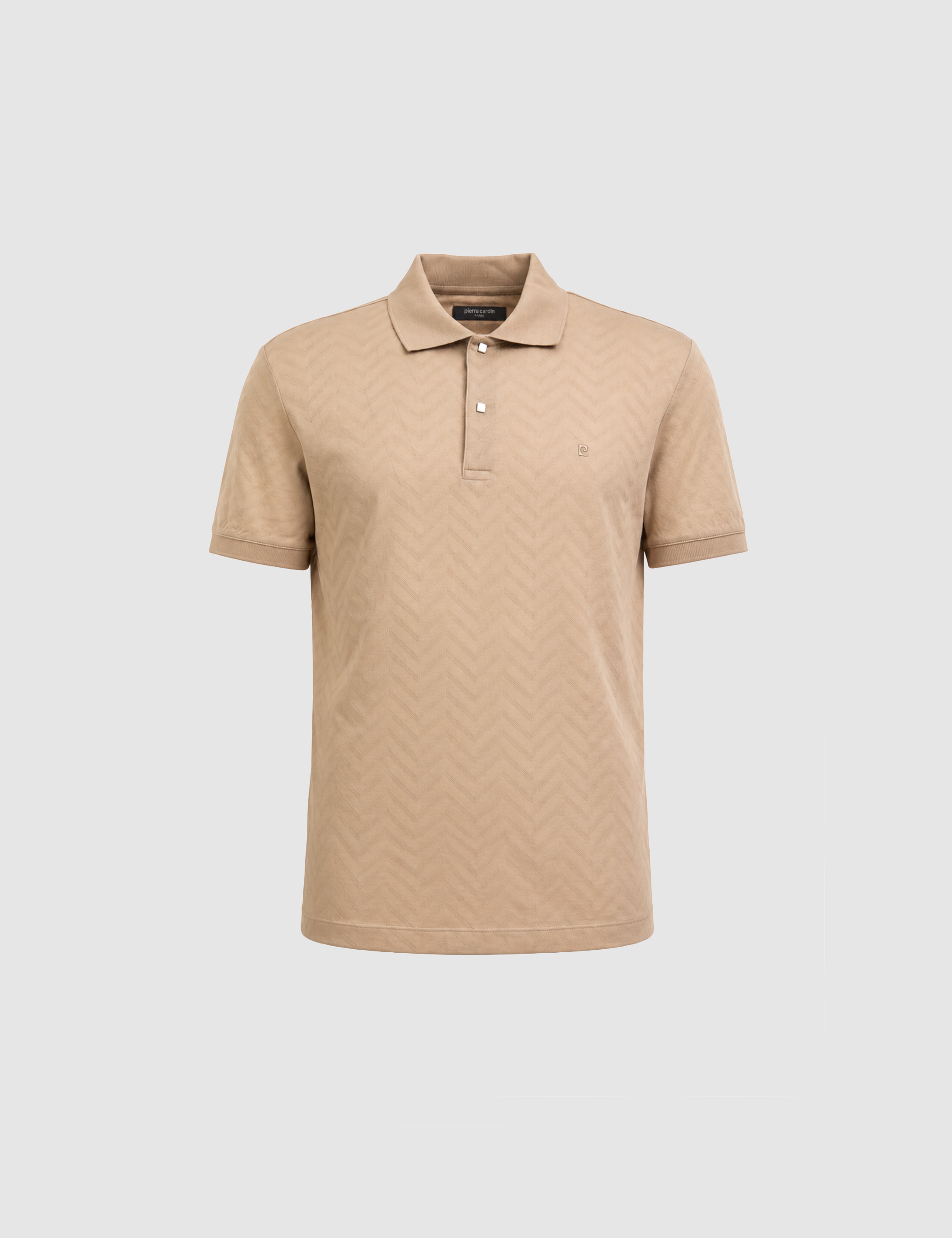 Koyu Bej Slim Fit %100 Pamuk Düğmeli Polo Yaka Tişört - Image 7
