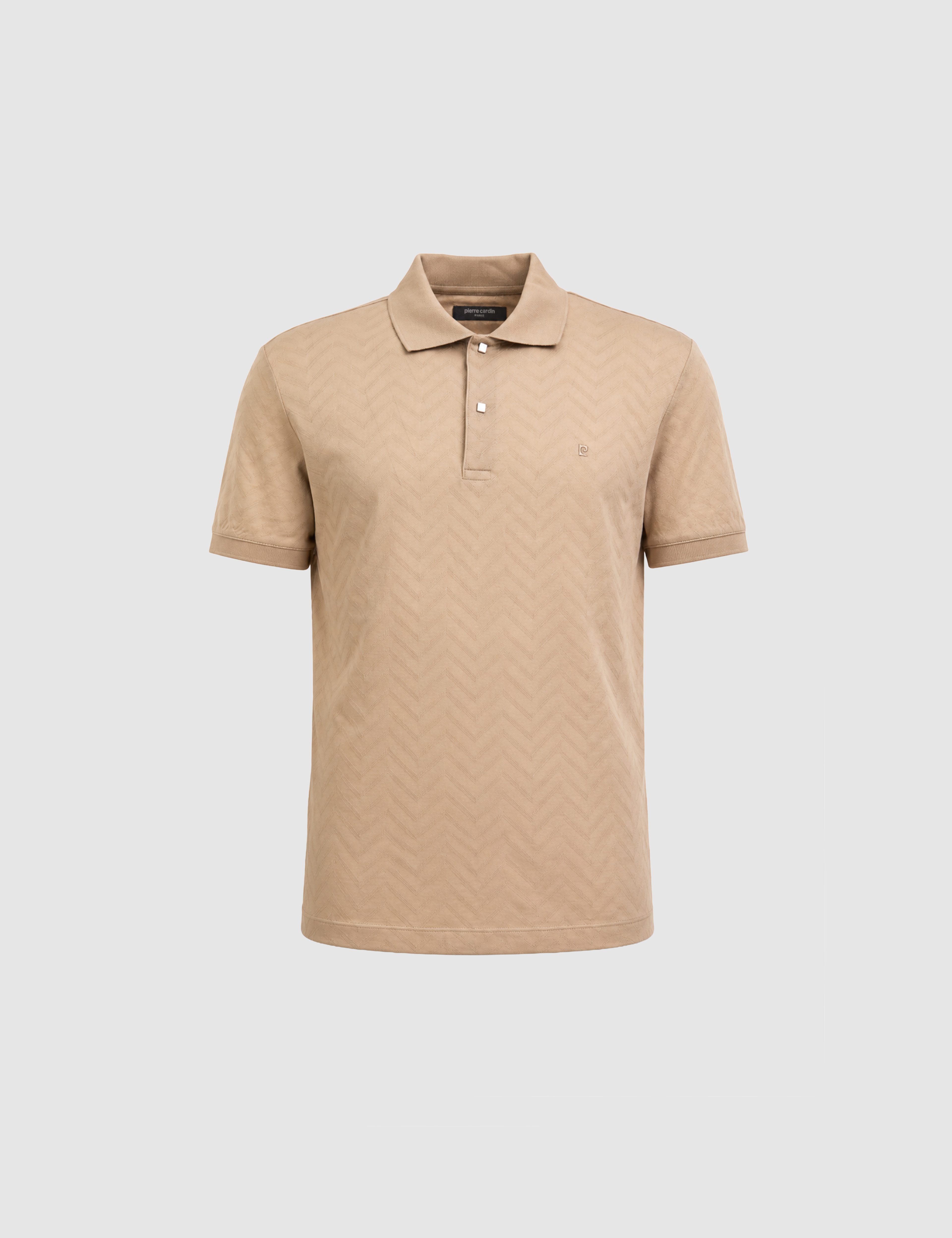 Koyu Bej Slim Fit %100 Pamuk Düğmeli Polo Yaka Tişört