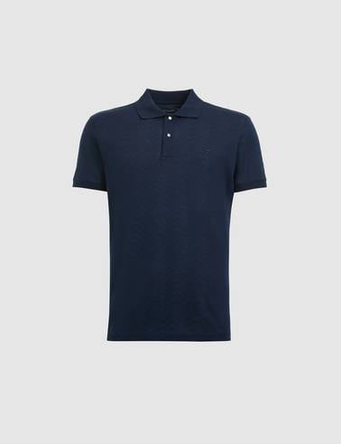 Lacivert Slim Fit %100 Pamuk Düğmeli Polo Yaka Tişört