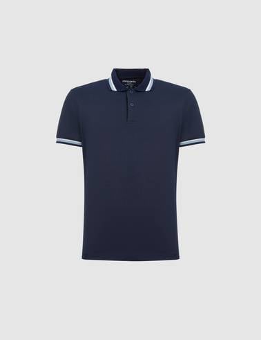 Lacivert Slim Fit Düğmeli Polo Yaka Tişört