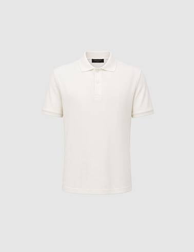 Ekru Slim Fit Düğmeli Polo Yaka Tişört