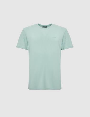 Su Yeşili Regular Fit Bisiklet Yaka Tişört