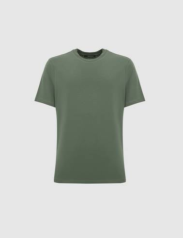 Haki Regular Fit Bisiklet Yaka Tişört