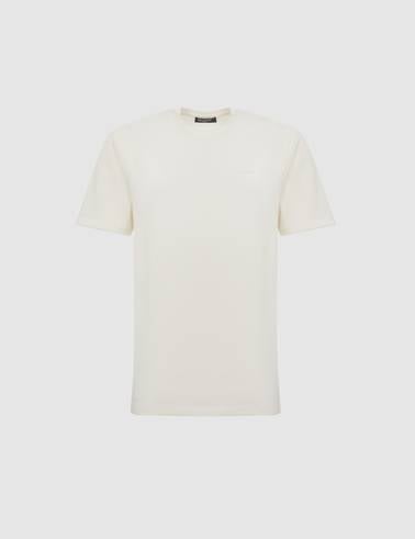 Ekru Regular Fit Bisiklet Yaka Tişört