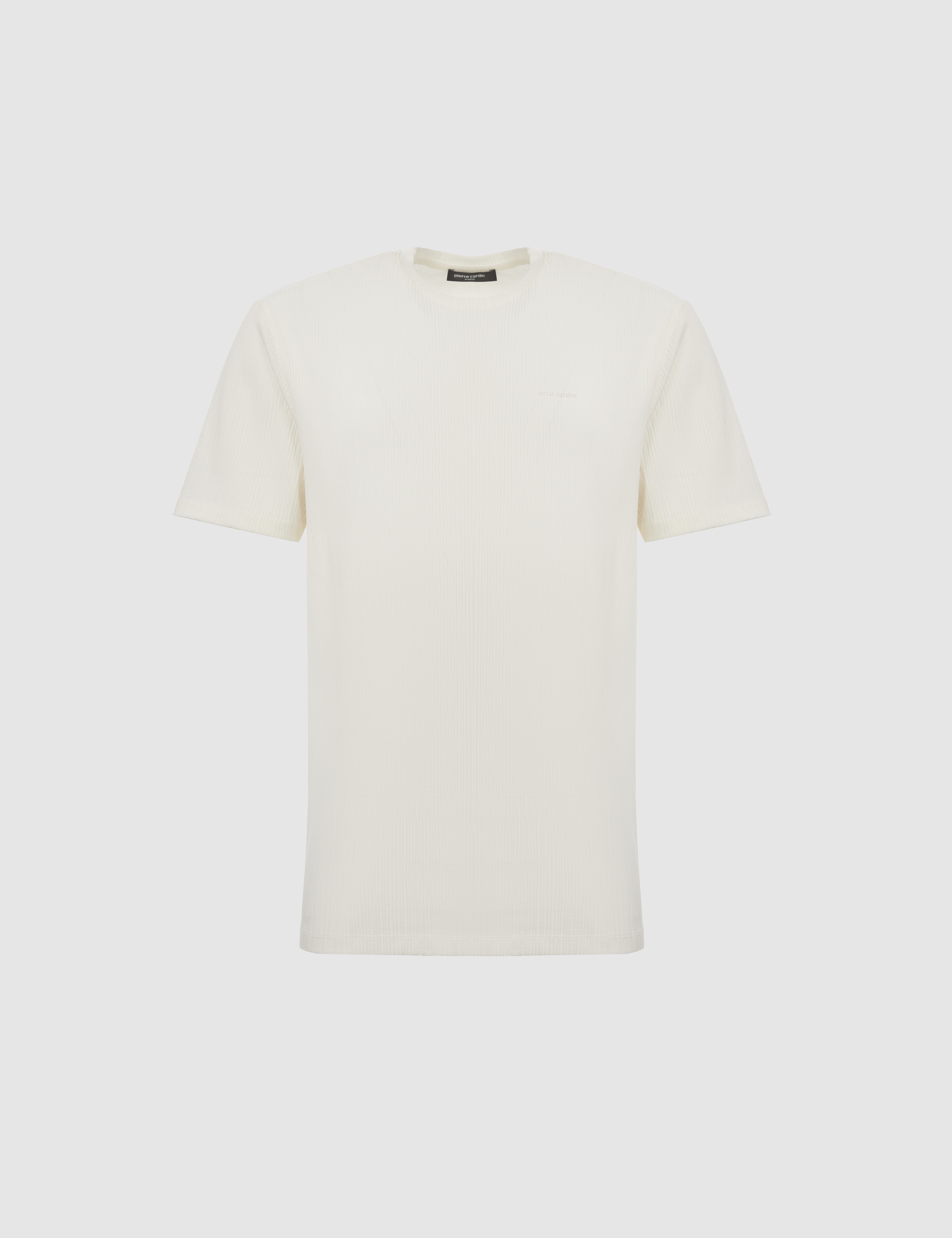 Ekru Regular Fit Bisiklet Yaka Tişört