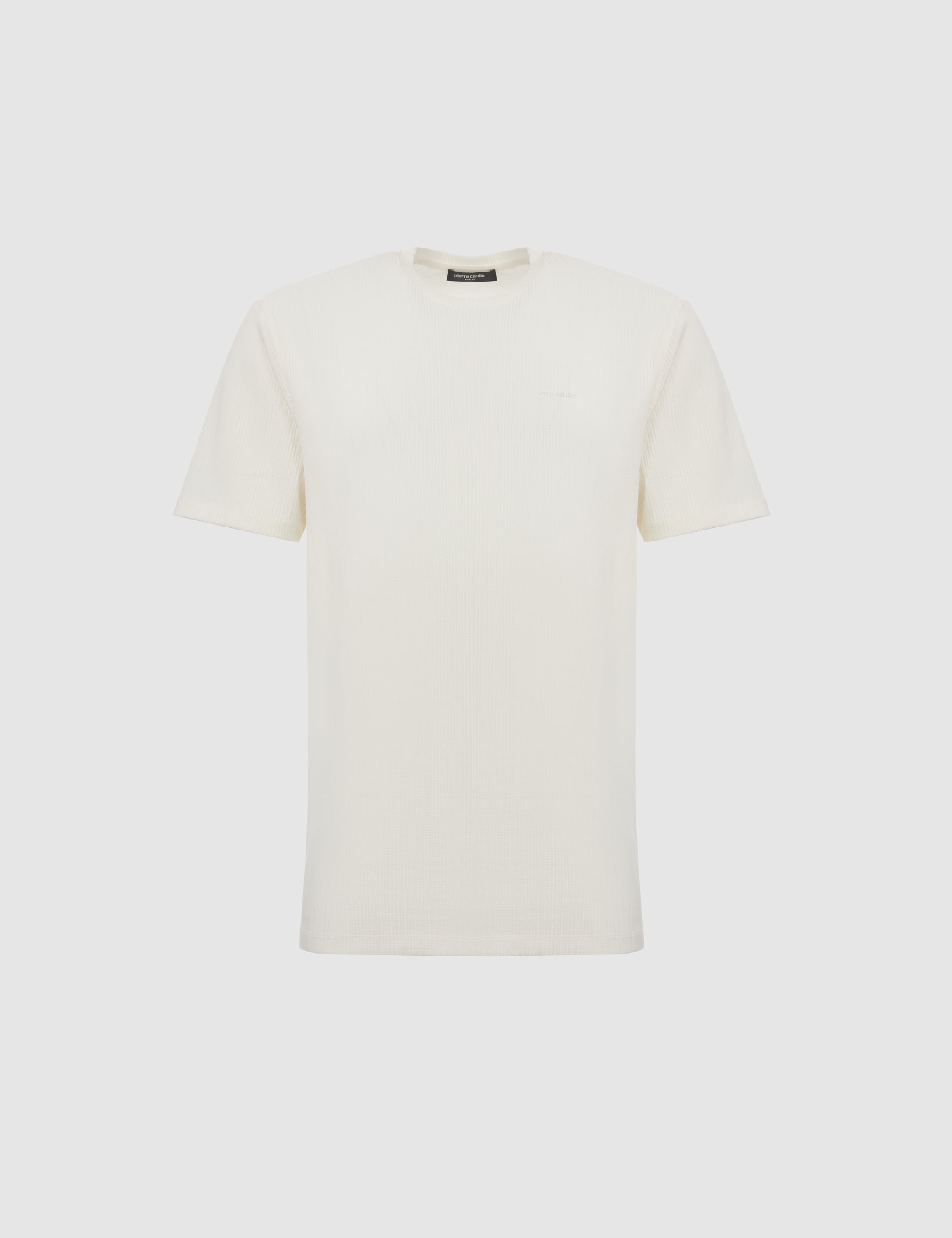 Ekru Regular Fit Bisiklet Yaka Tişört - 50321148073