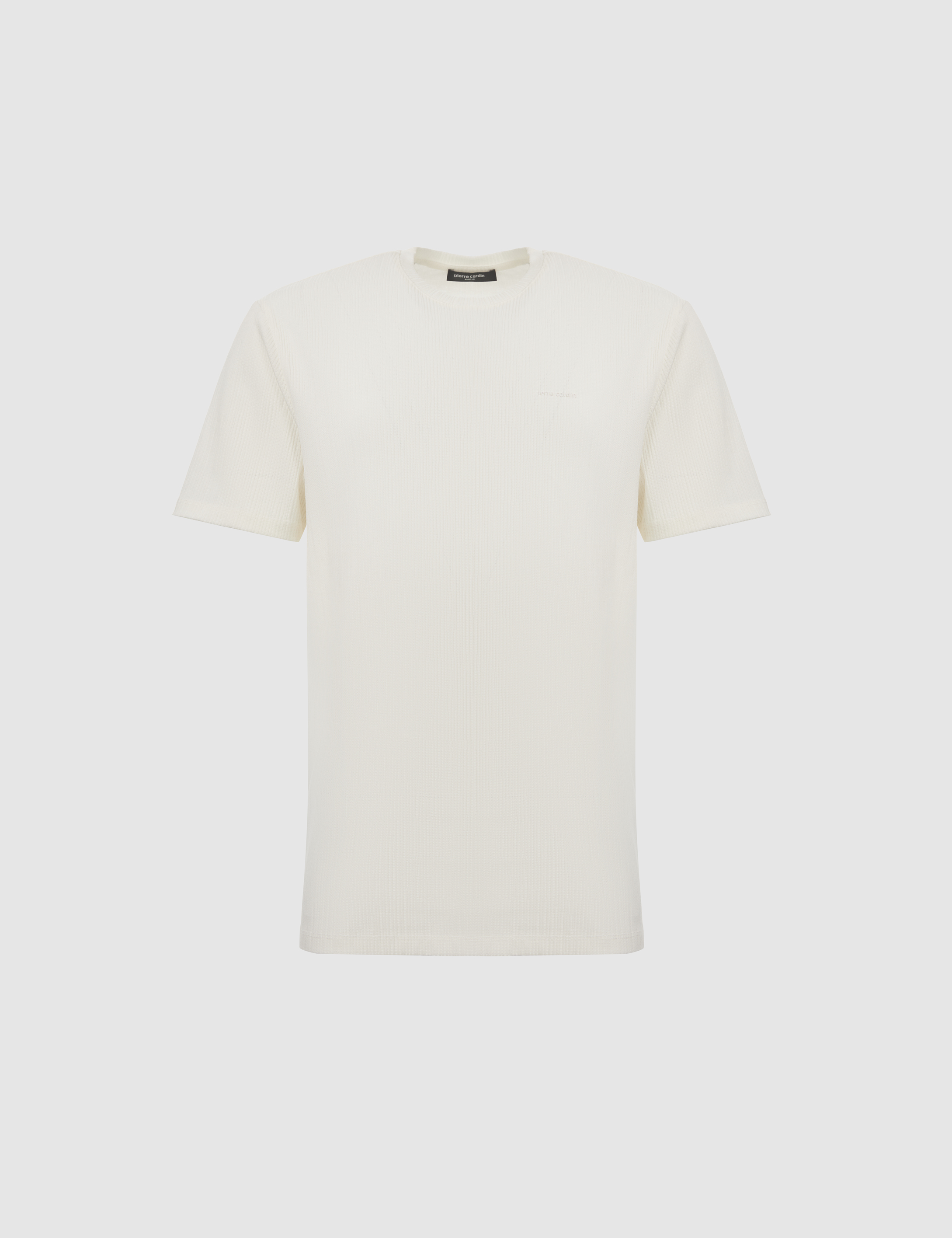 Ekru Regular Fit Bisiklet Yaka Tişört