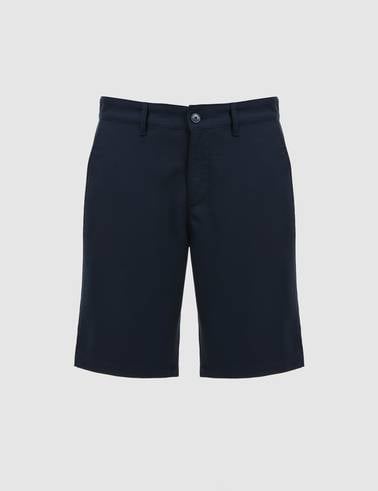 Lacivert Slim Fit Dokuma Şort