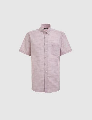 Bordo %100 Pamuk Regular Fit Yazlık Gömlek