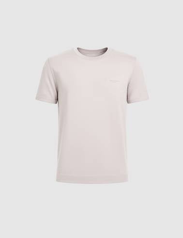 Açık Gri Slim Fit Bisiklet Yaka Triko Tişört