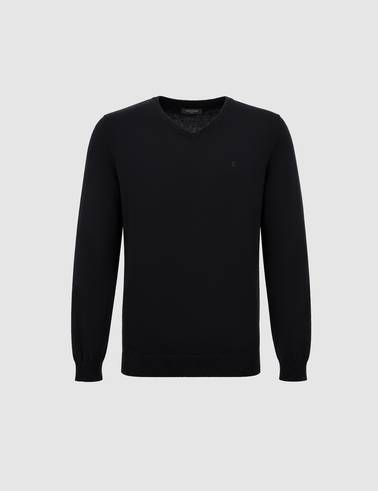 Siyah Slim Fit Basic Kazak