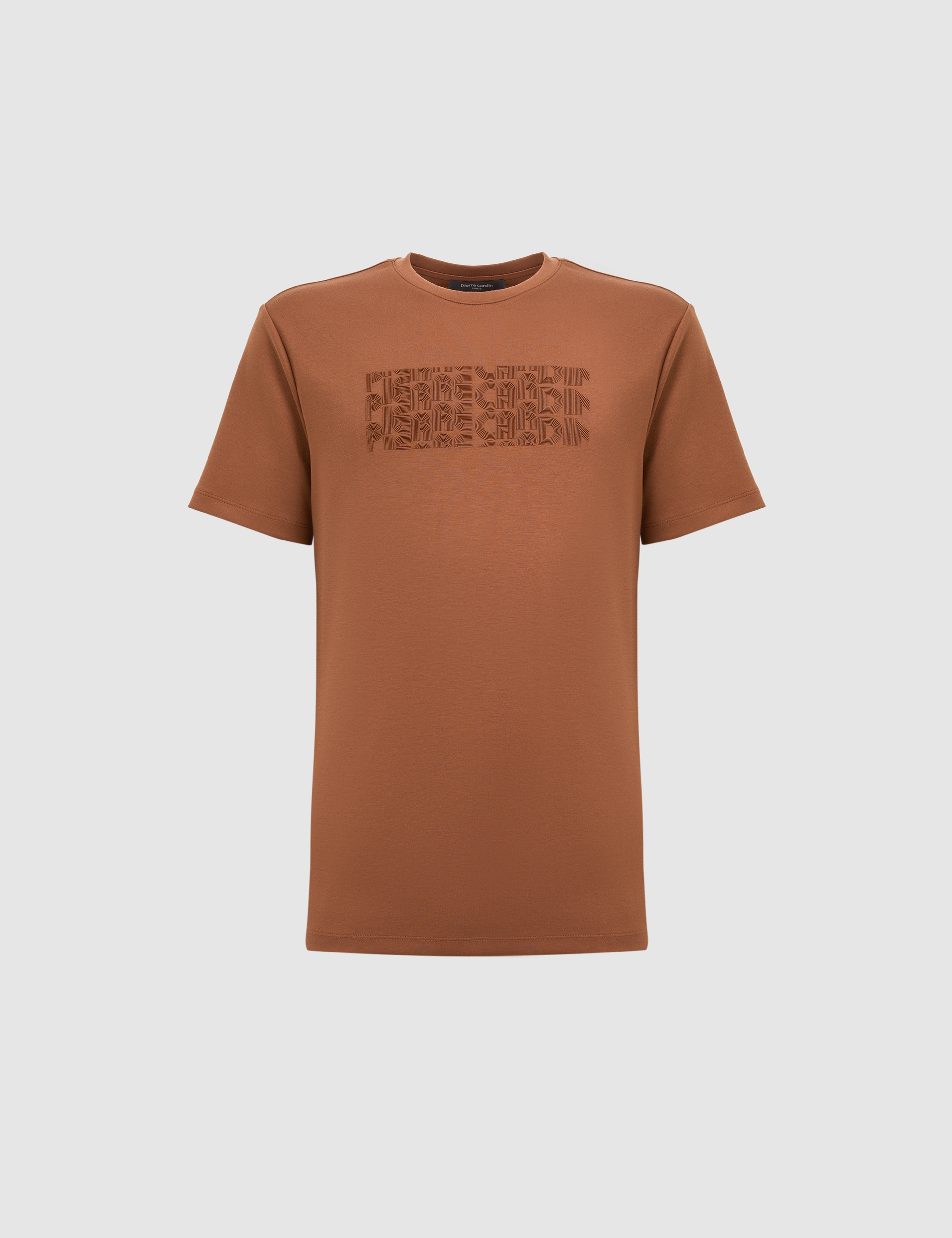 Açık Kahverengi Regular Fit Bisiklet Yaka Tişört - Image 7
