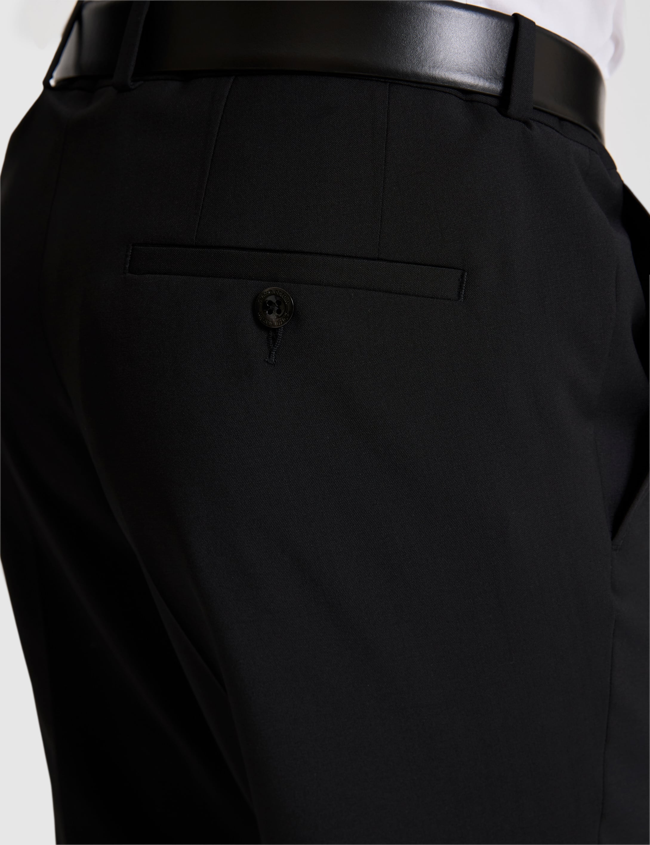 Siyah Slim Fit %100 Yün Mono Yaka Takım Elbise - 50322358044