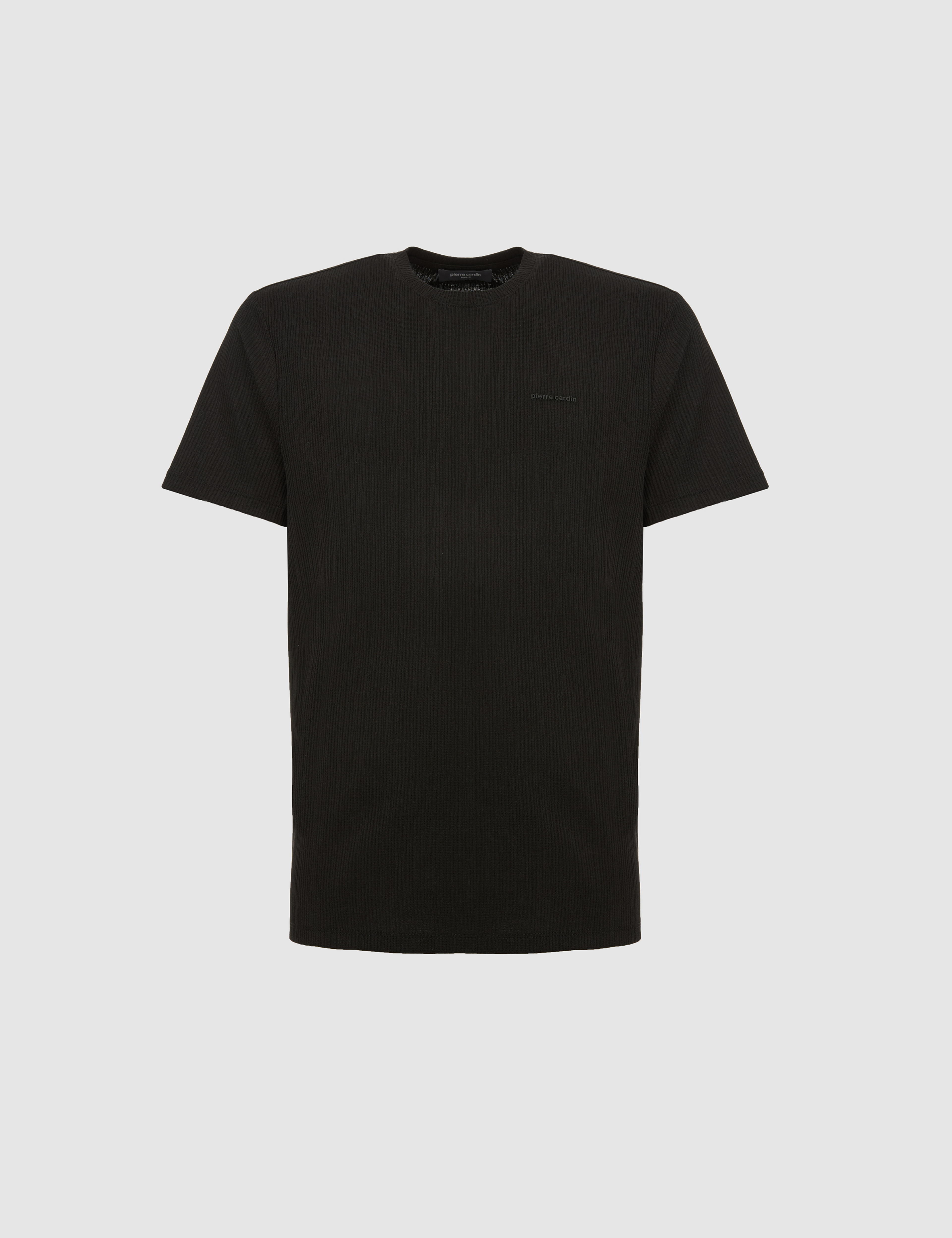 Siyah Regular Fit Bisiklet Yaka Tişört