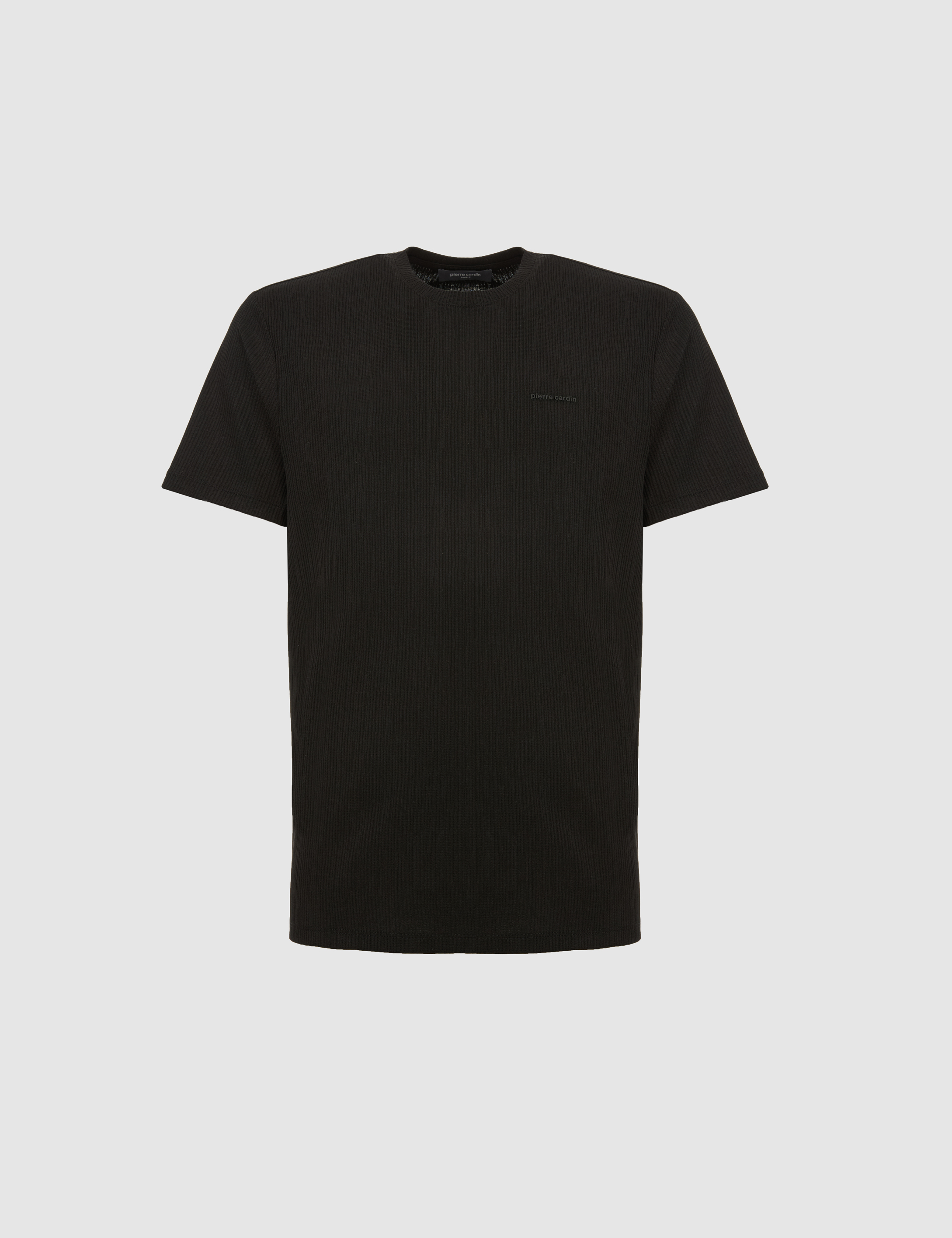 Siyah Regular Fit Bisiklet Yaka Tişört