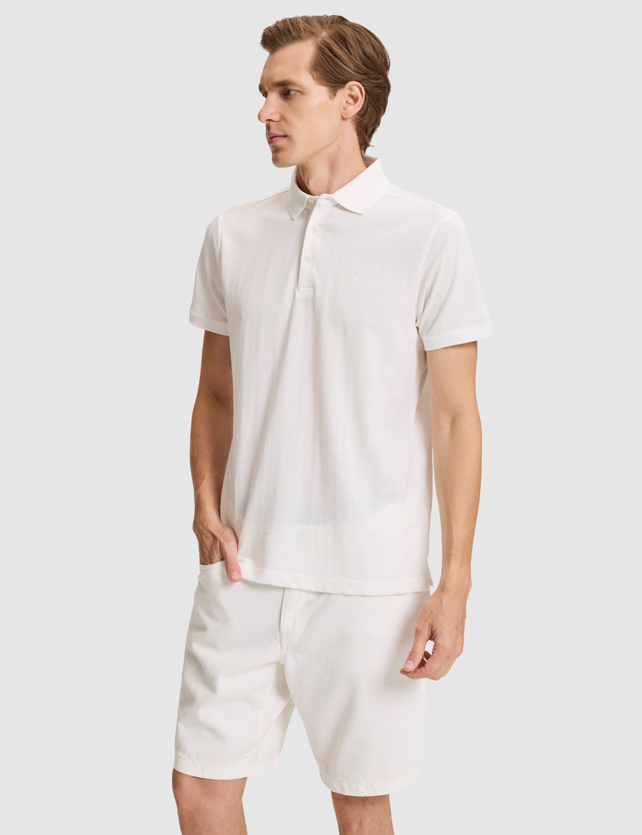 Beyaz Slim Fit Düğmeli Polo Yaka Tişört - 50302608035