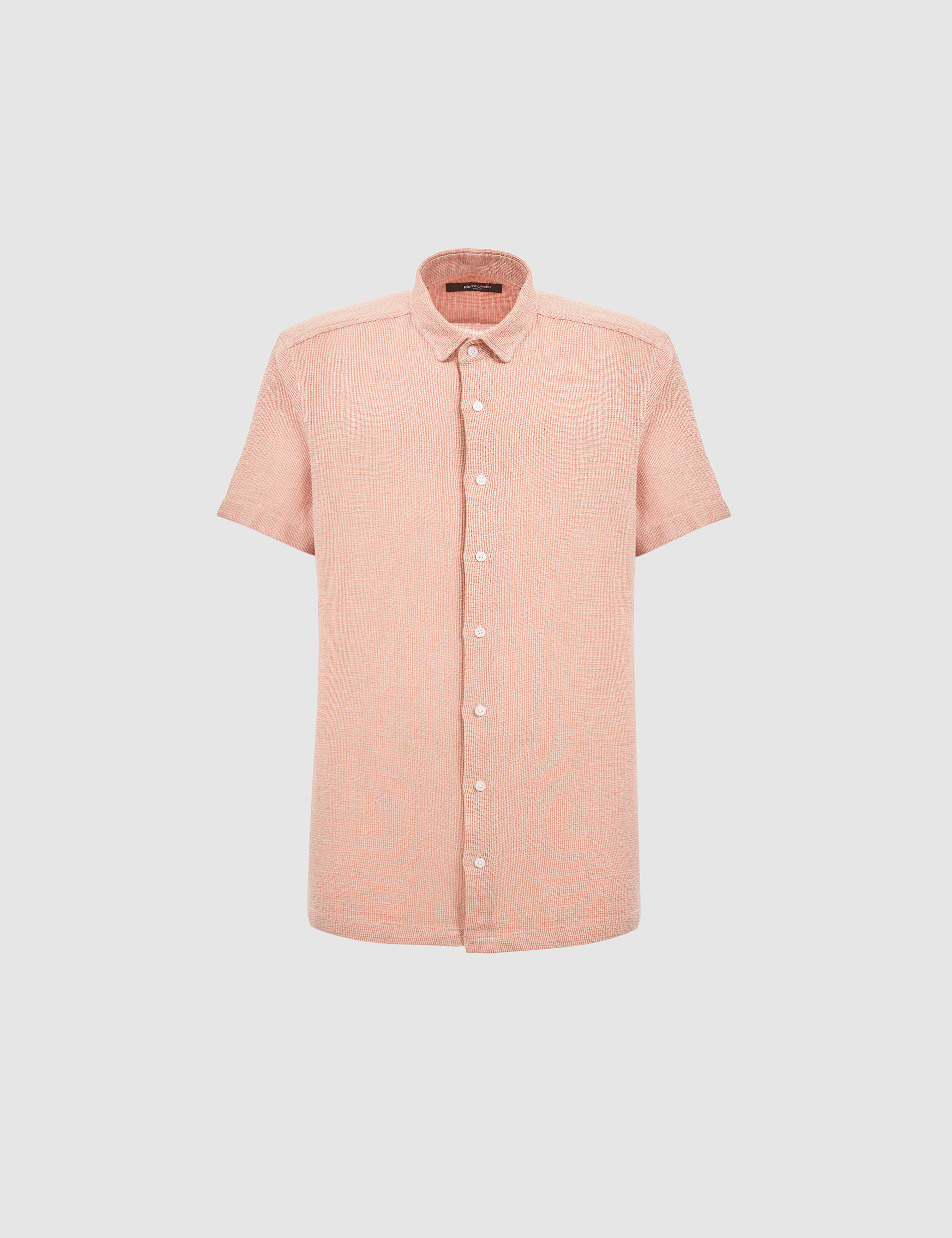 Mercan Mikro Desenli %100 Pamuk Comfort Fit Rahat Gömlek