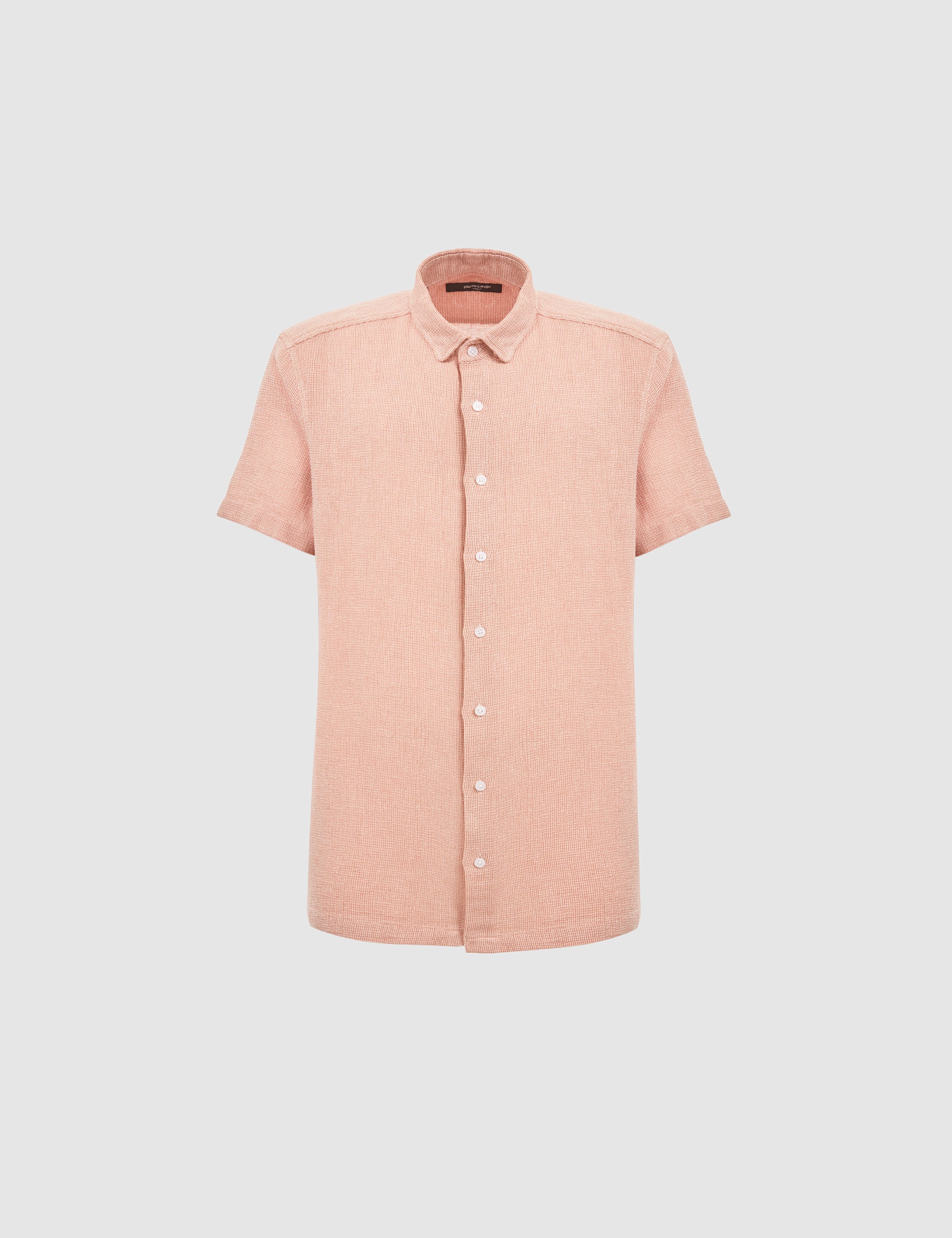 Mercan Mikro Desenli %100 Pamuk Comfort Fit Rahat Gömlek