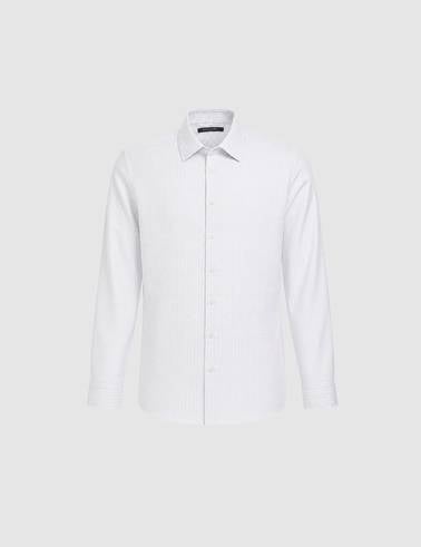 Gri Kareli Slim Fit Uzun Kollu Gömlek