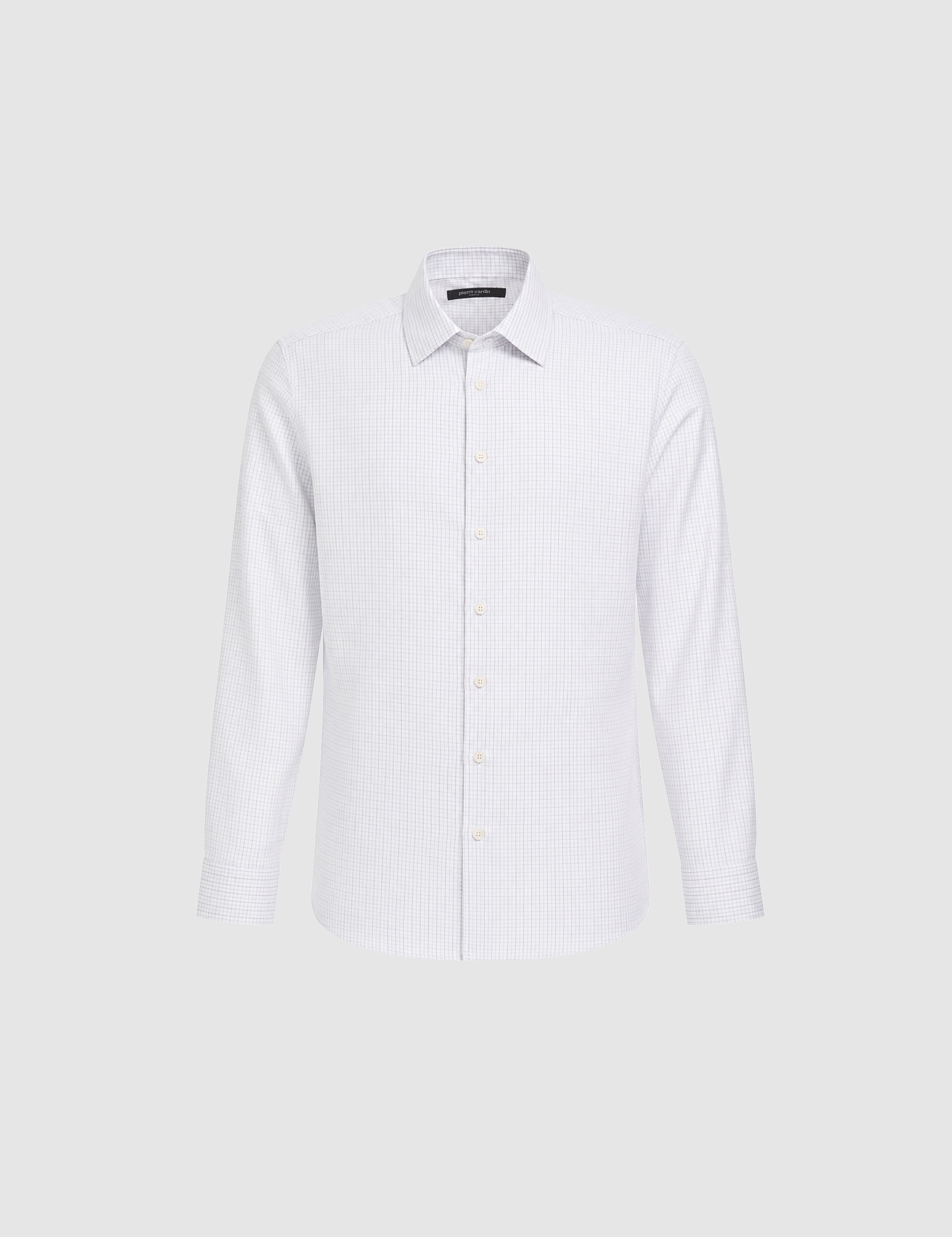 Gri Kareli Slim Fit Uzun Kollu Gömlek - Image 7