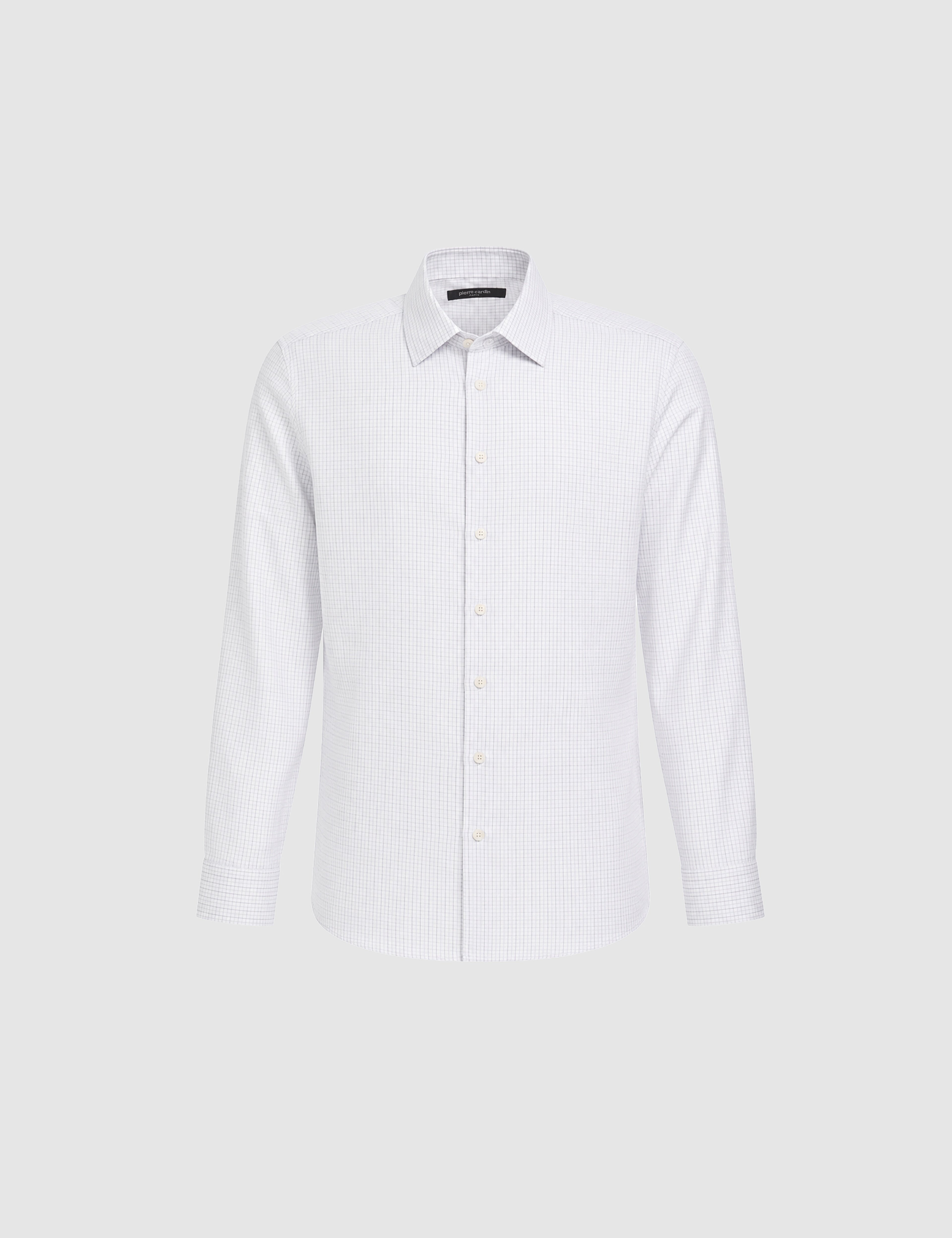 Gri Kareli Slim Fit Uzun Kollu Gömlek