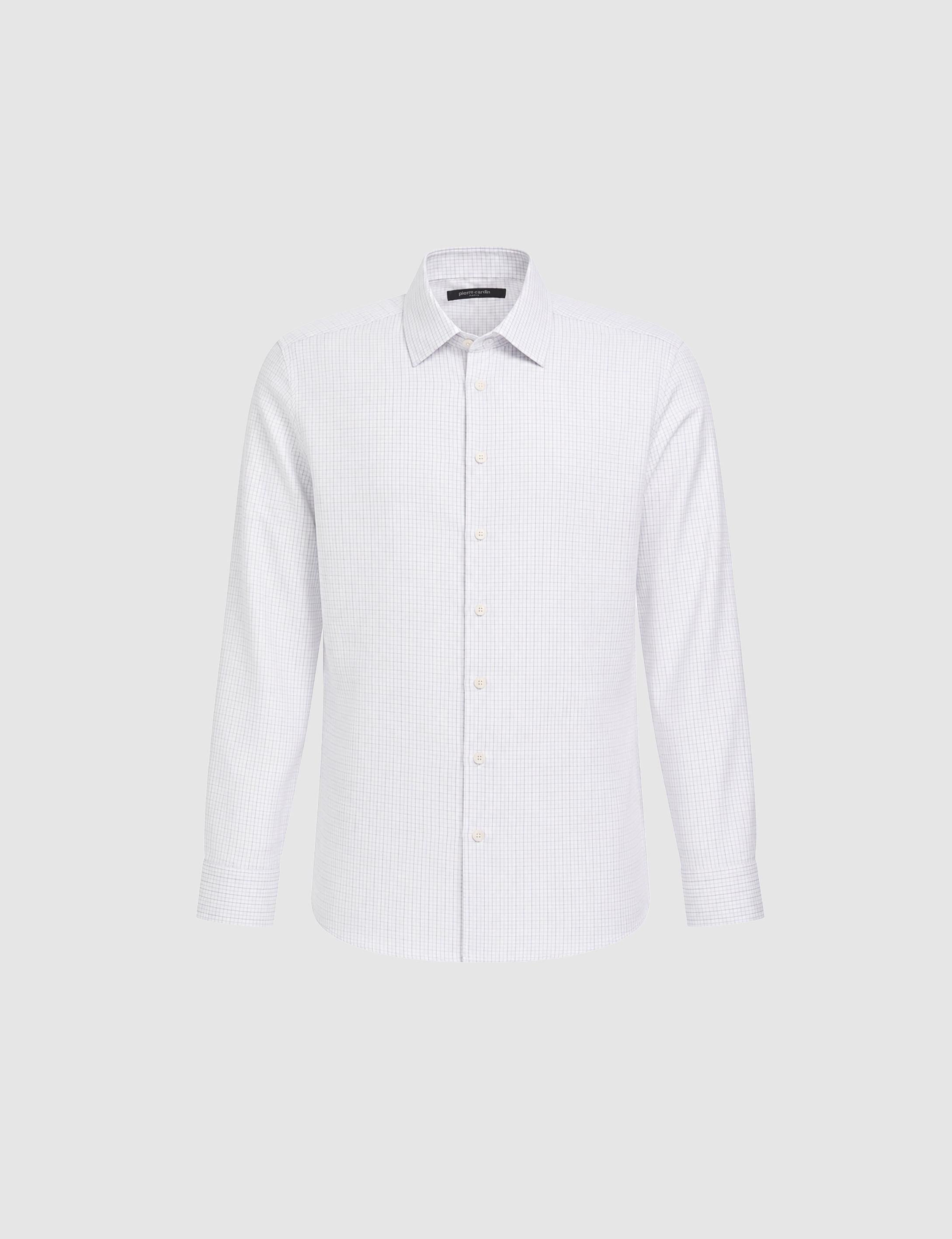 Gri Kareli Slim Fit Uzun Kollu Gömlek