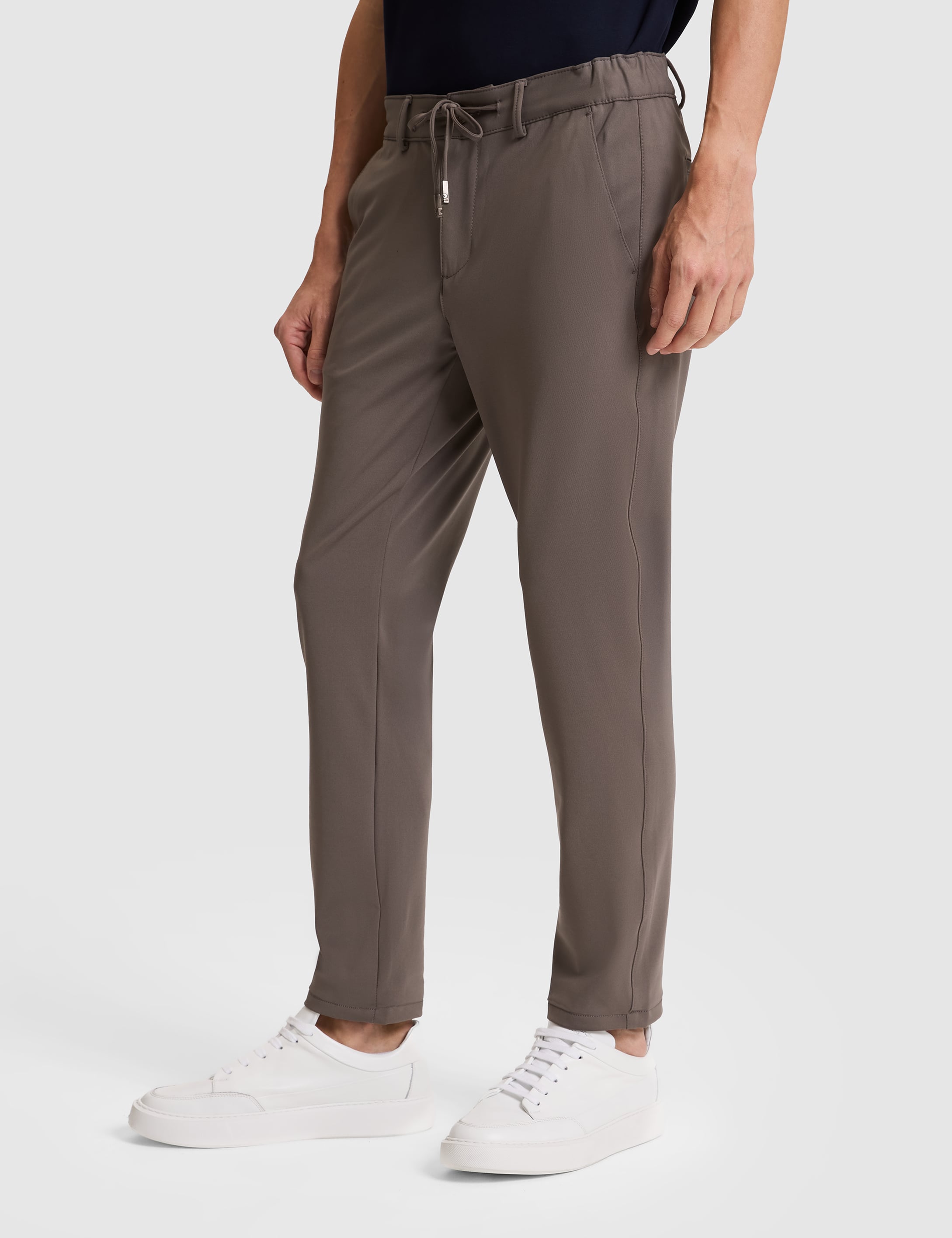 Vizon Slim Fit Beli Lastikli Kordonlu Jogger Kanvas Pantolon