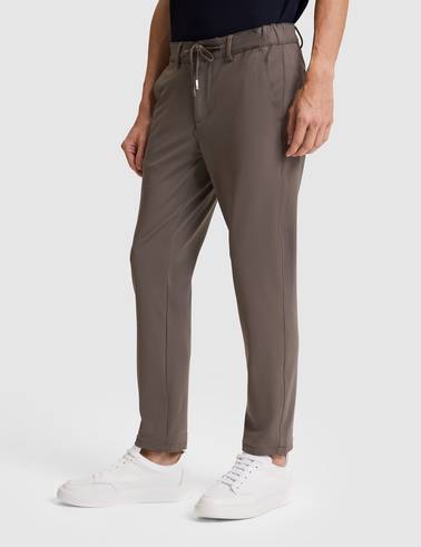 Vizon Slim Fit Beli Lastikli Kordonlu Jogger Kanvas Pantolon