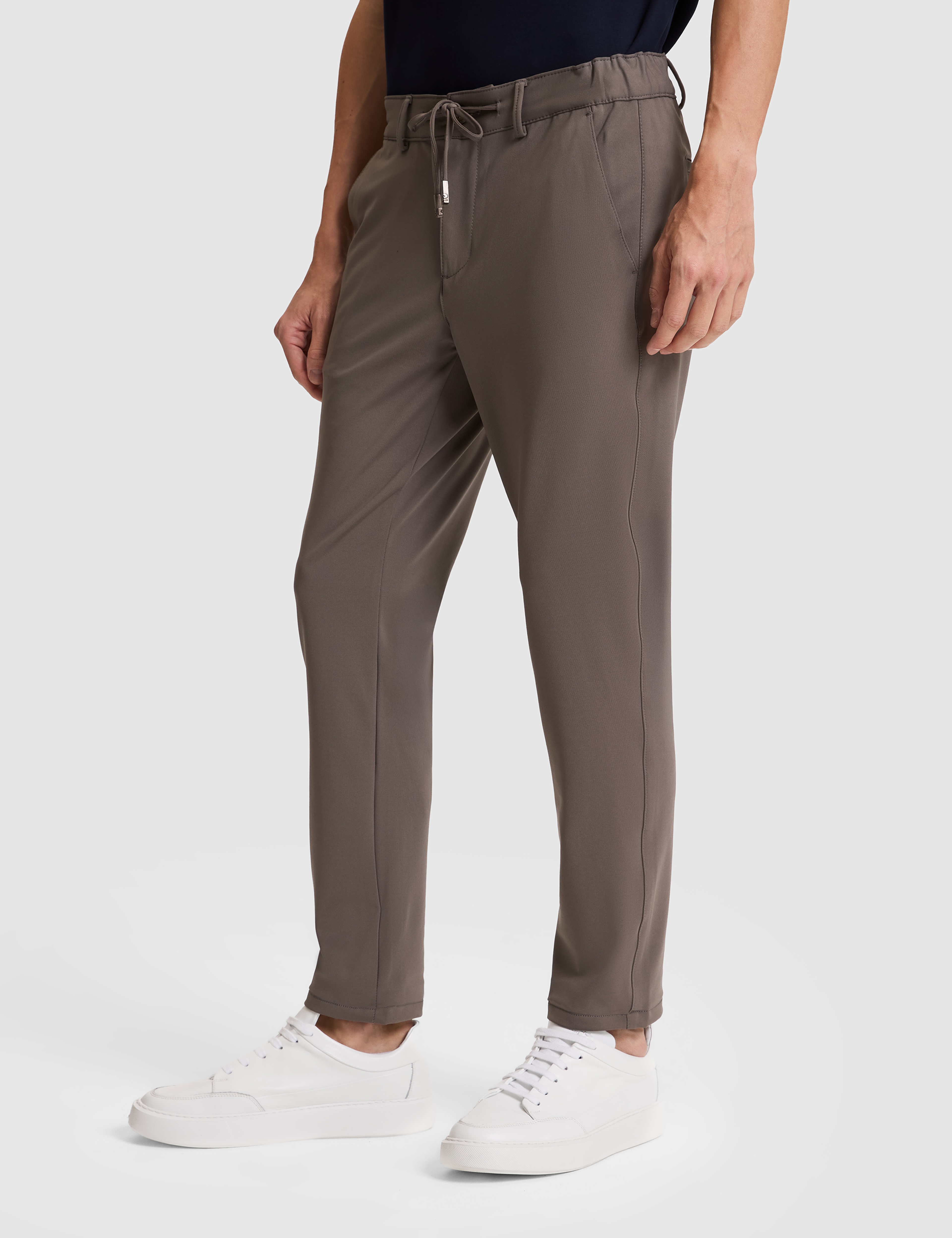 Vizon Slim Fit Beli Lastikli Kordonlu Jogger Kanvas Pantolon