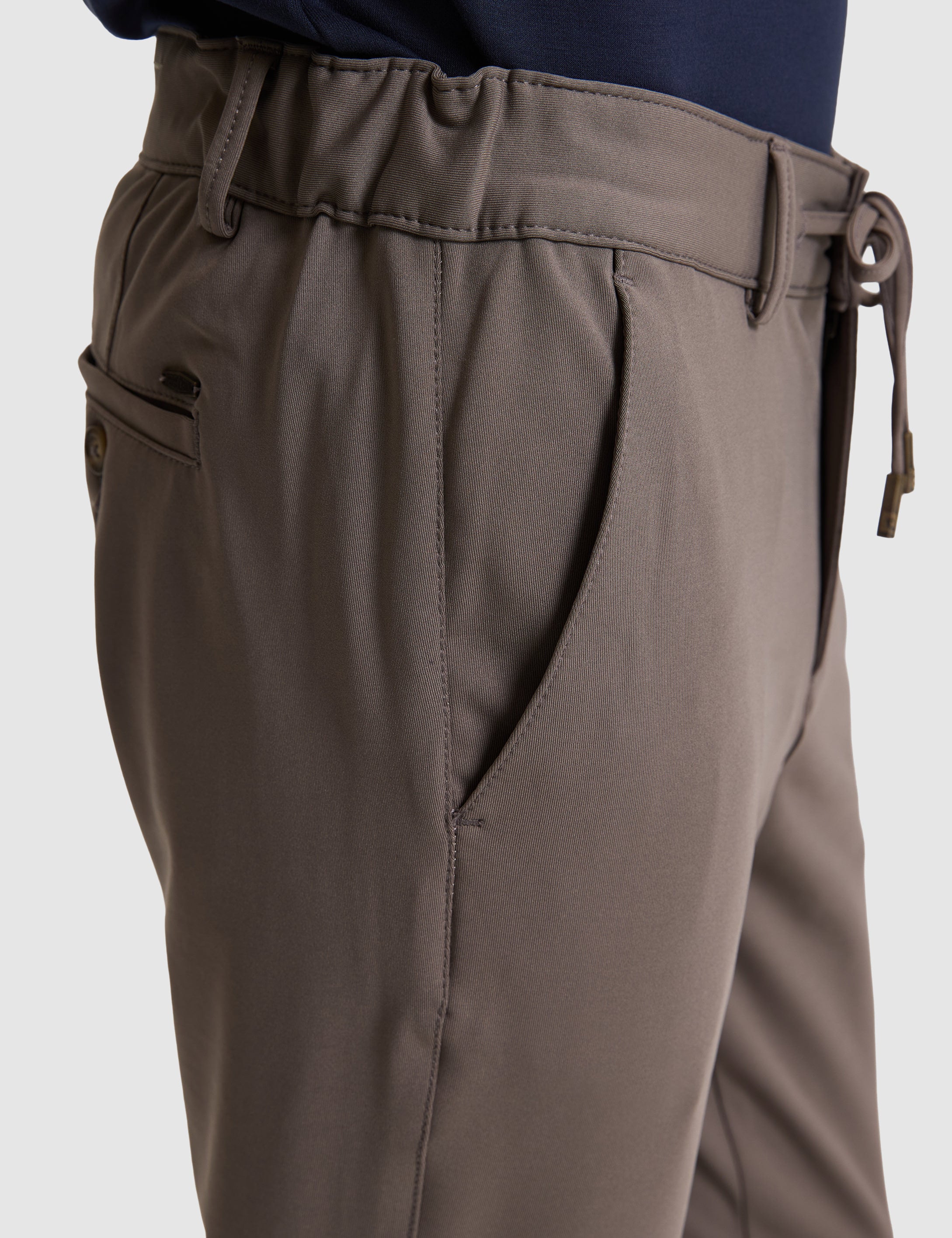 Vizon Slim Fit Beli Lastikli Kordonlu Jogger Kanvas Pantolon - 50317281166