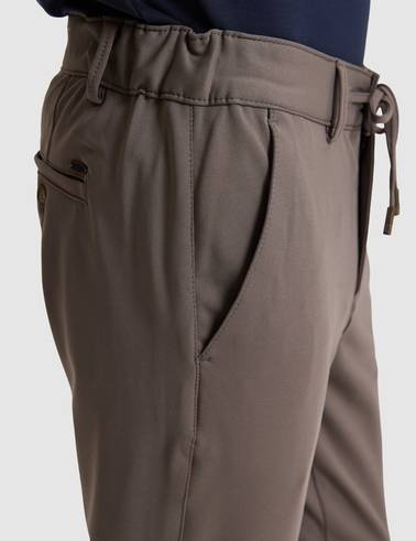 Vizon Slim Fit Beli Lastikli Kordonlu Jogger Kanvas Pantolon