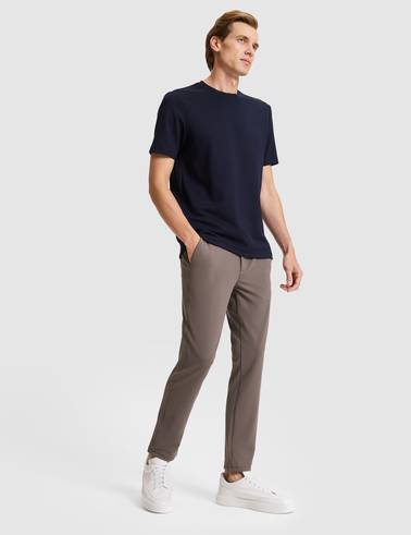 Vizon Slim Fit Beli Lastikli Kordonlu Jogger Kanvas Pantolon