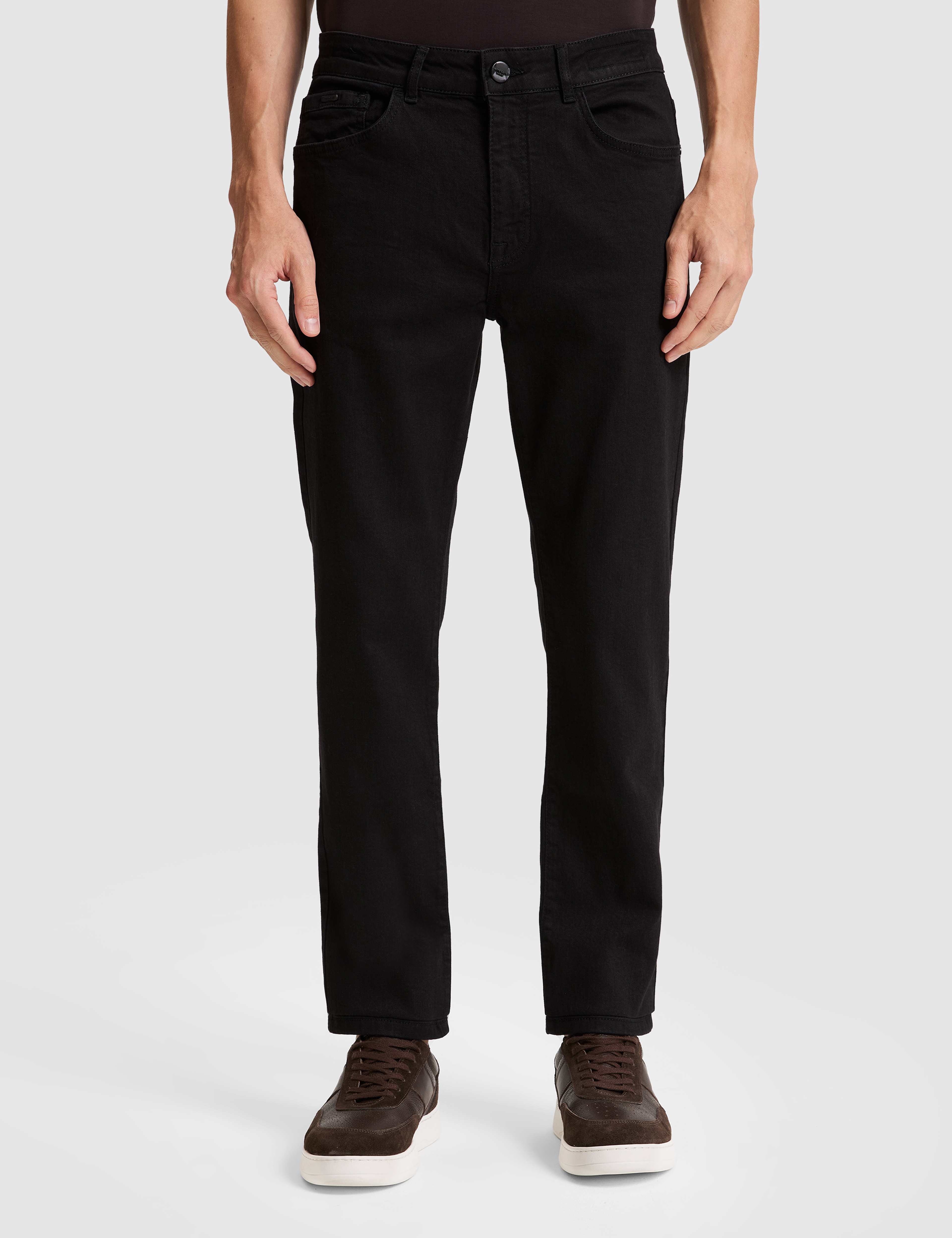 Siyah Straight Fit Jean Pantolon