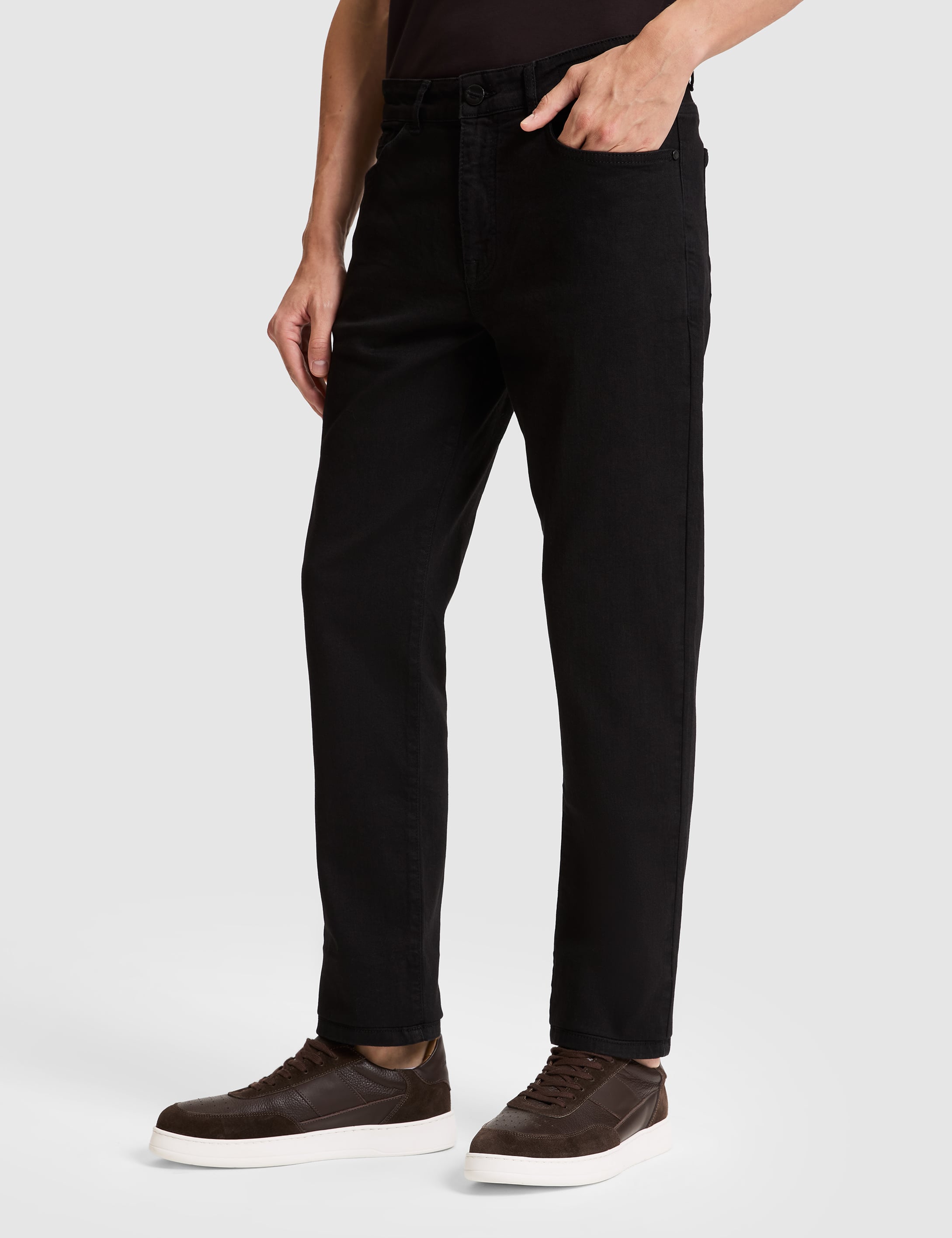 Siyah Straight Fit Jean Pantolon - 50317301018