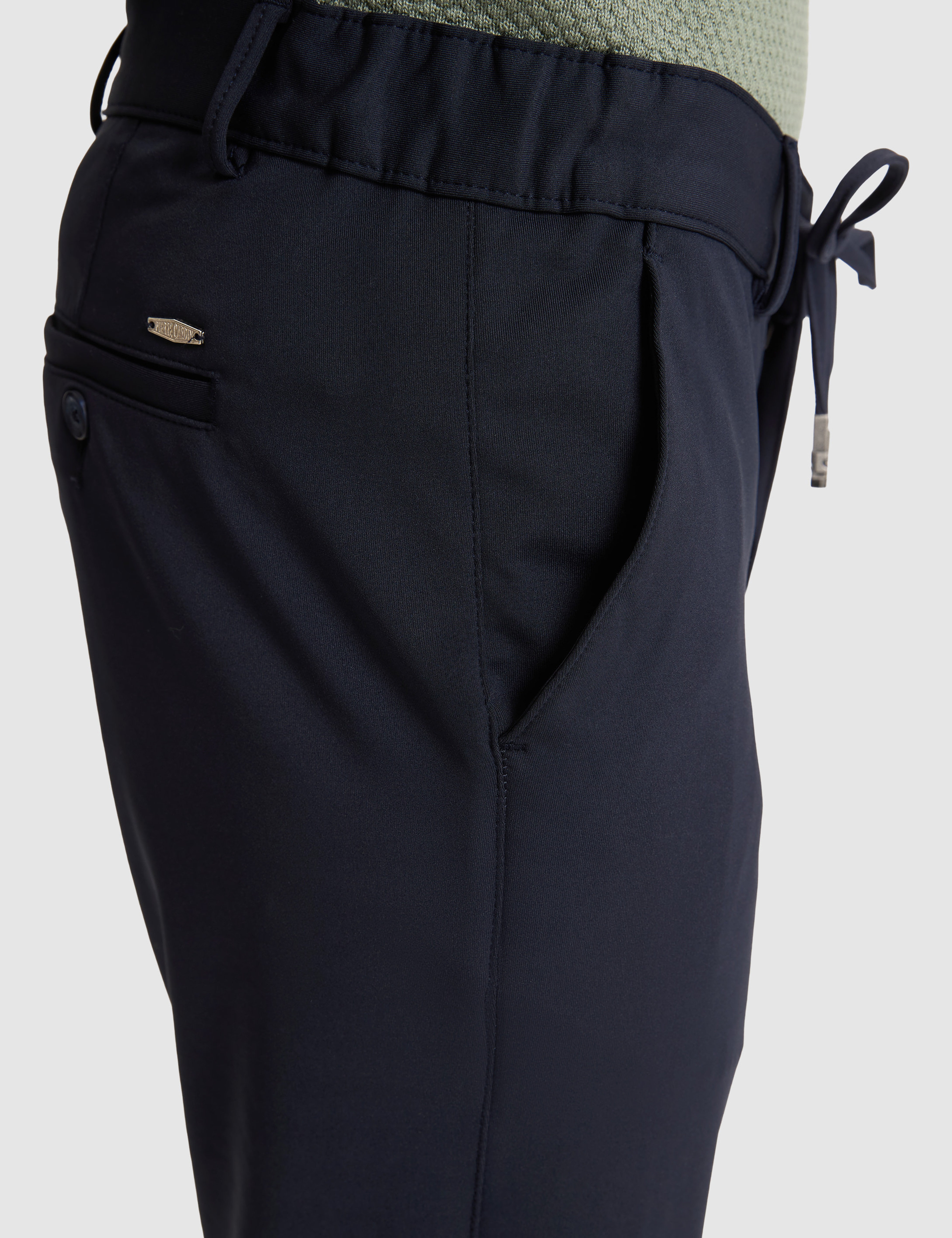 Lacivert Slim Fit Beli Lastikli Kordonlu Jogger Kanvas Pantolon - Image 6