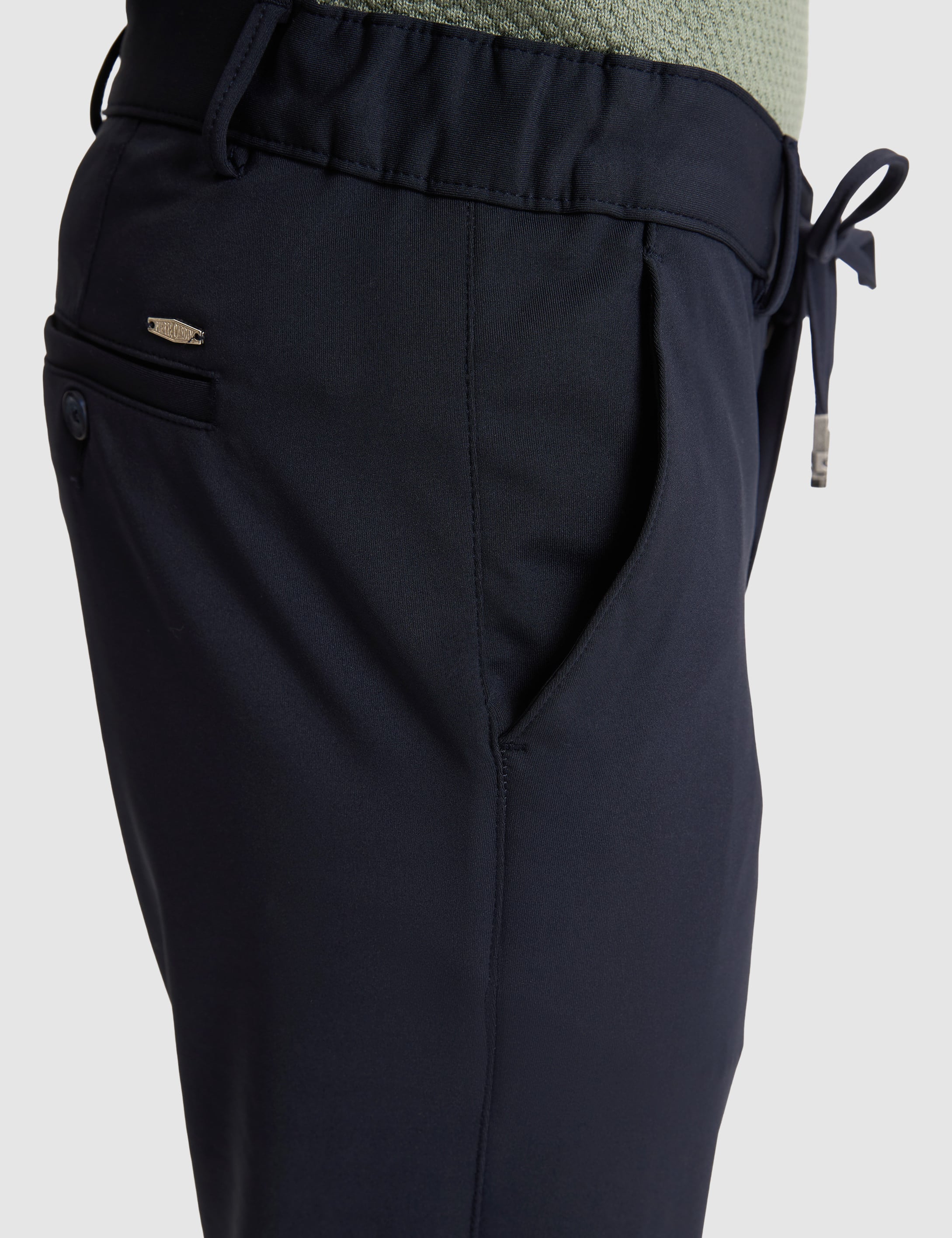 Lacivert Slim Fit Beli Lastikli Kordonlu Jogger Kanvas Pantolon