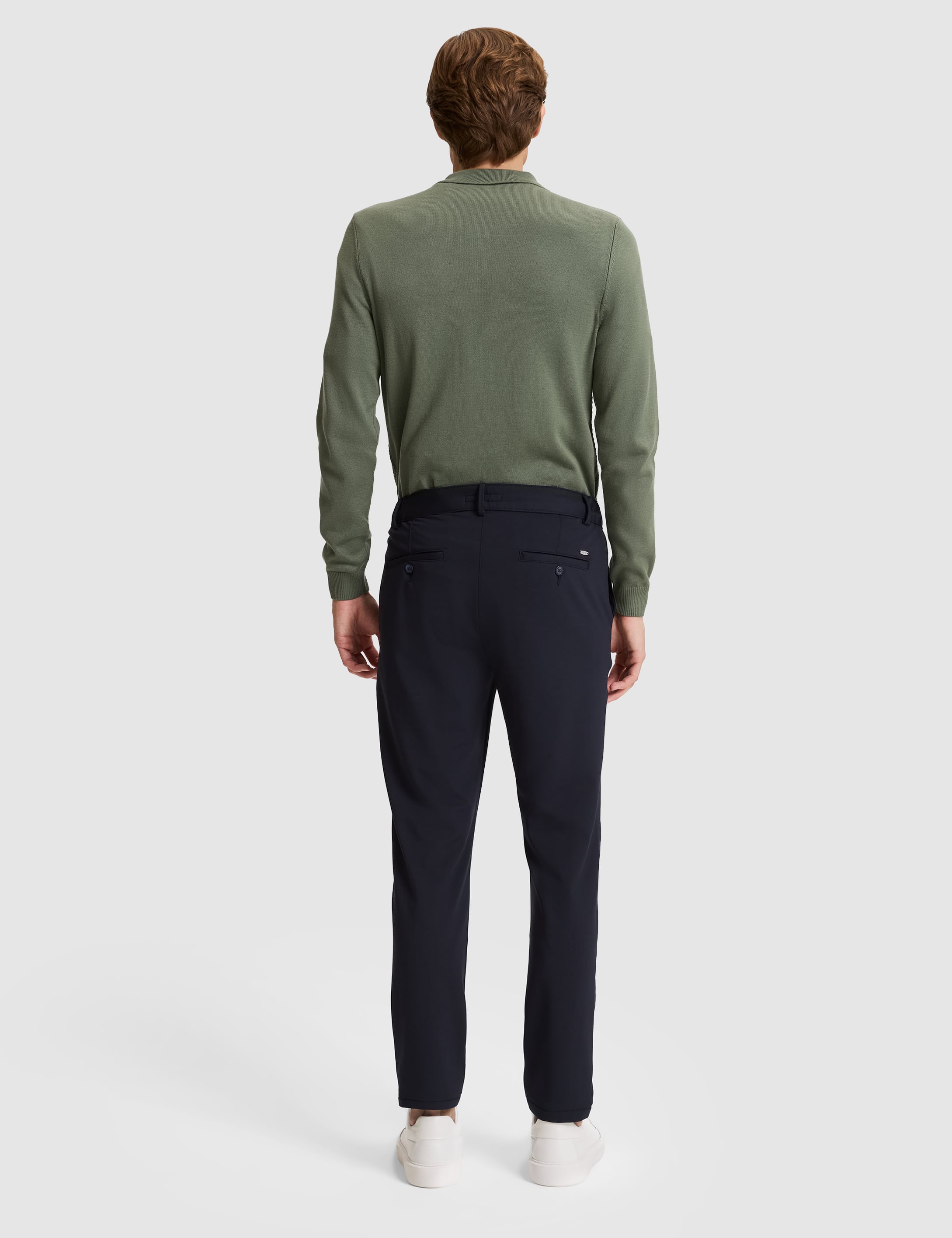 Lacivert Slim Fit Beli Lastikli Kordonlu Jogger Kanvas Pantolon - 50317281028