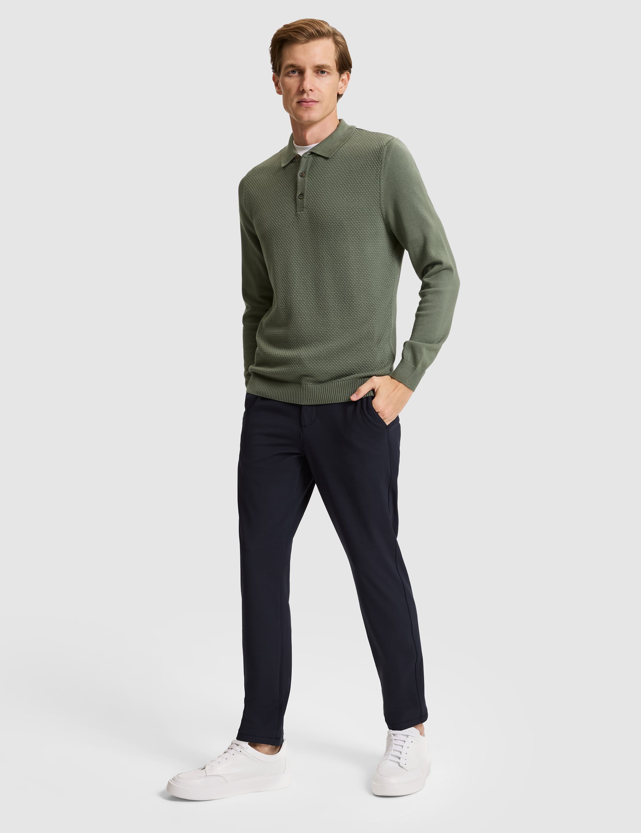 Lacivert Slim Fit Beli Lastikli Kordonlu Jogger Kanvas Pantolon