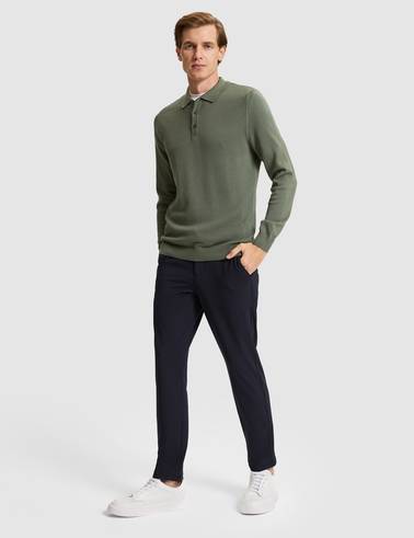 Lacivert Slim Fit Beli Lastikli Kordonlu Jogger Kanvas Pantolon