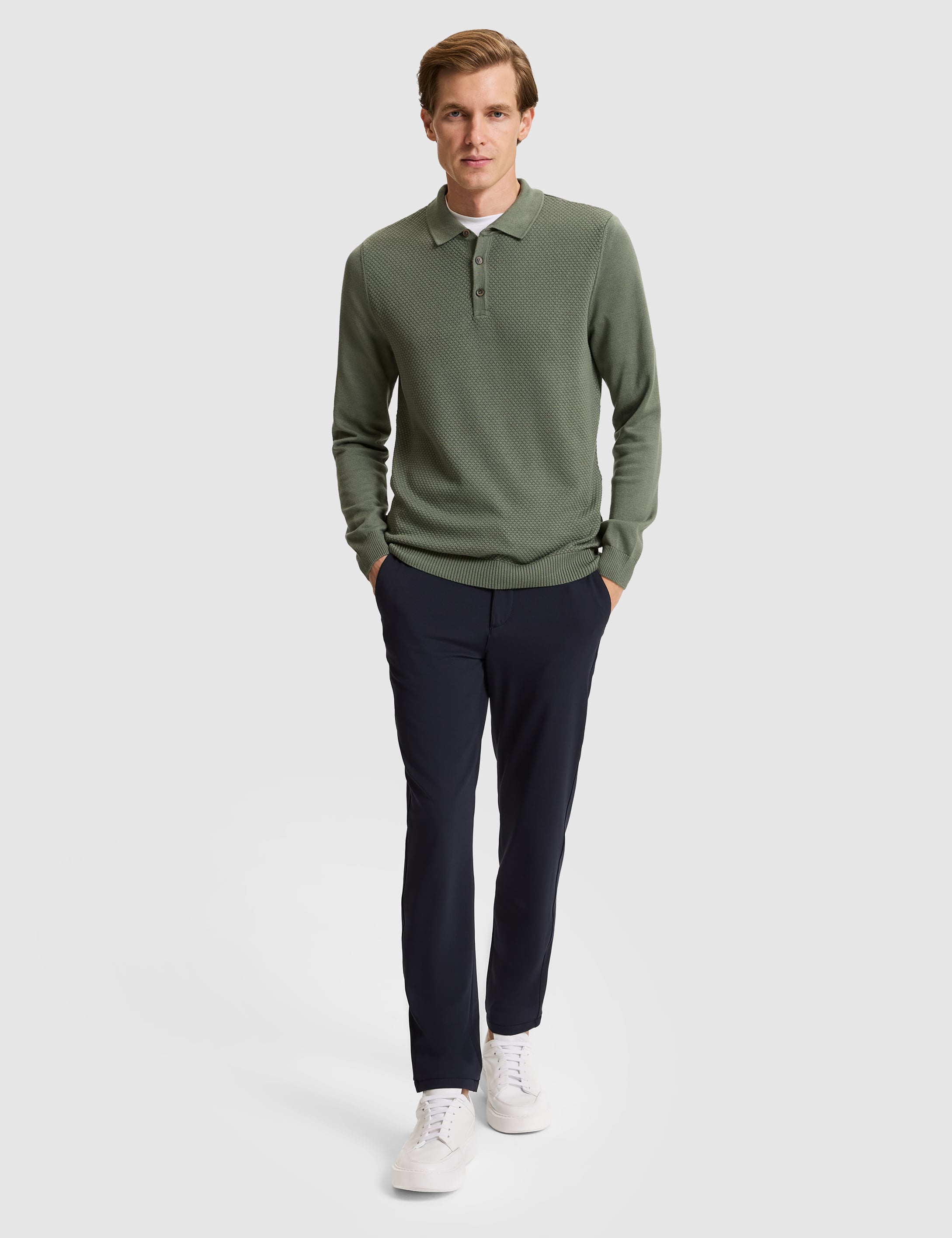 Lacivert Slim Fit Beli Lastikli Kordonlu Jogger Kanvas Pantolon